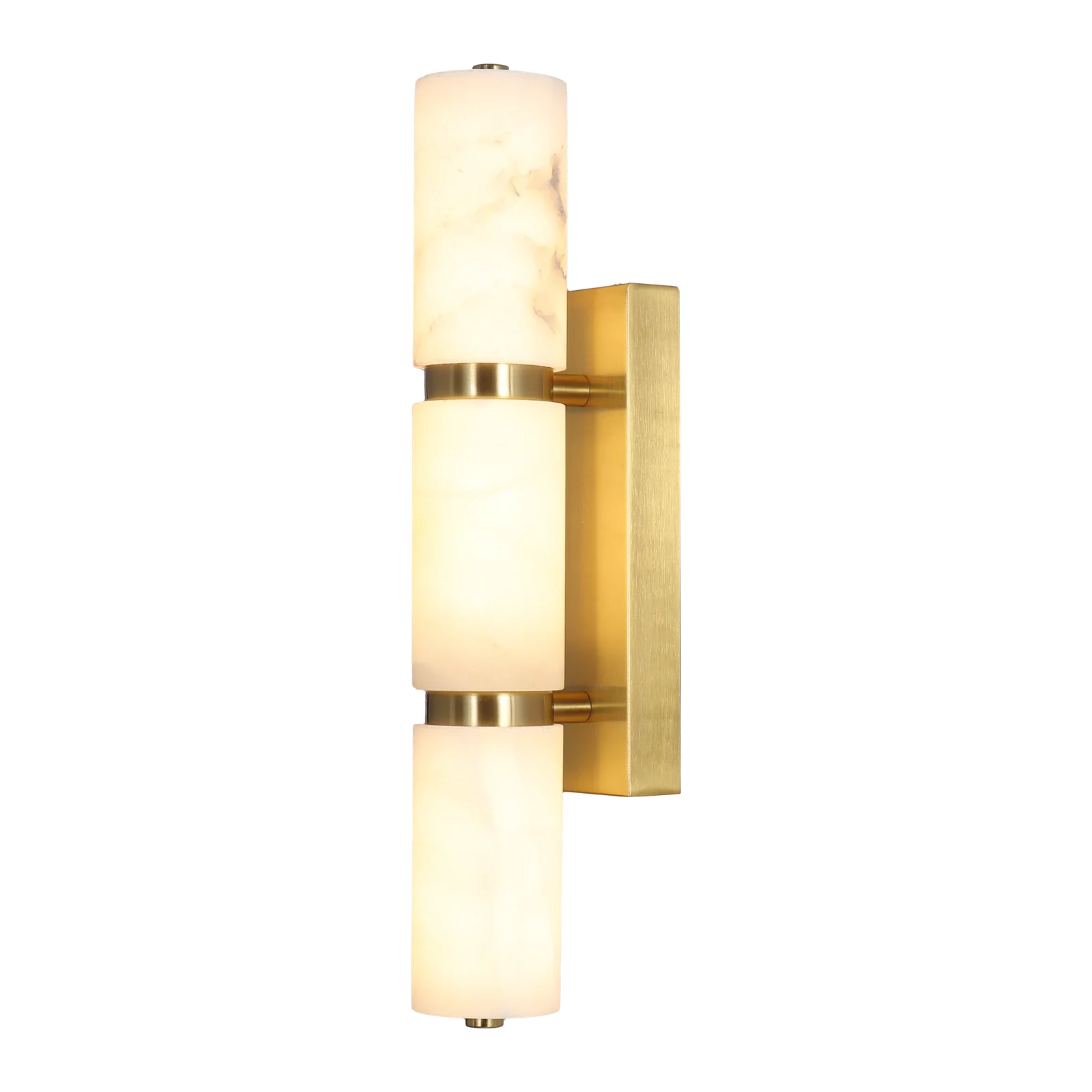 Alabaster Marble Segmented Cylinder Wall Sconce detail