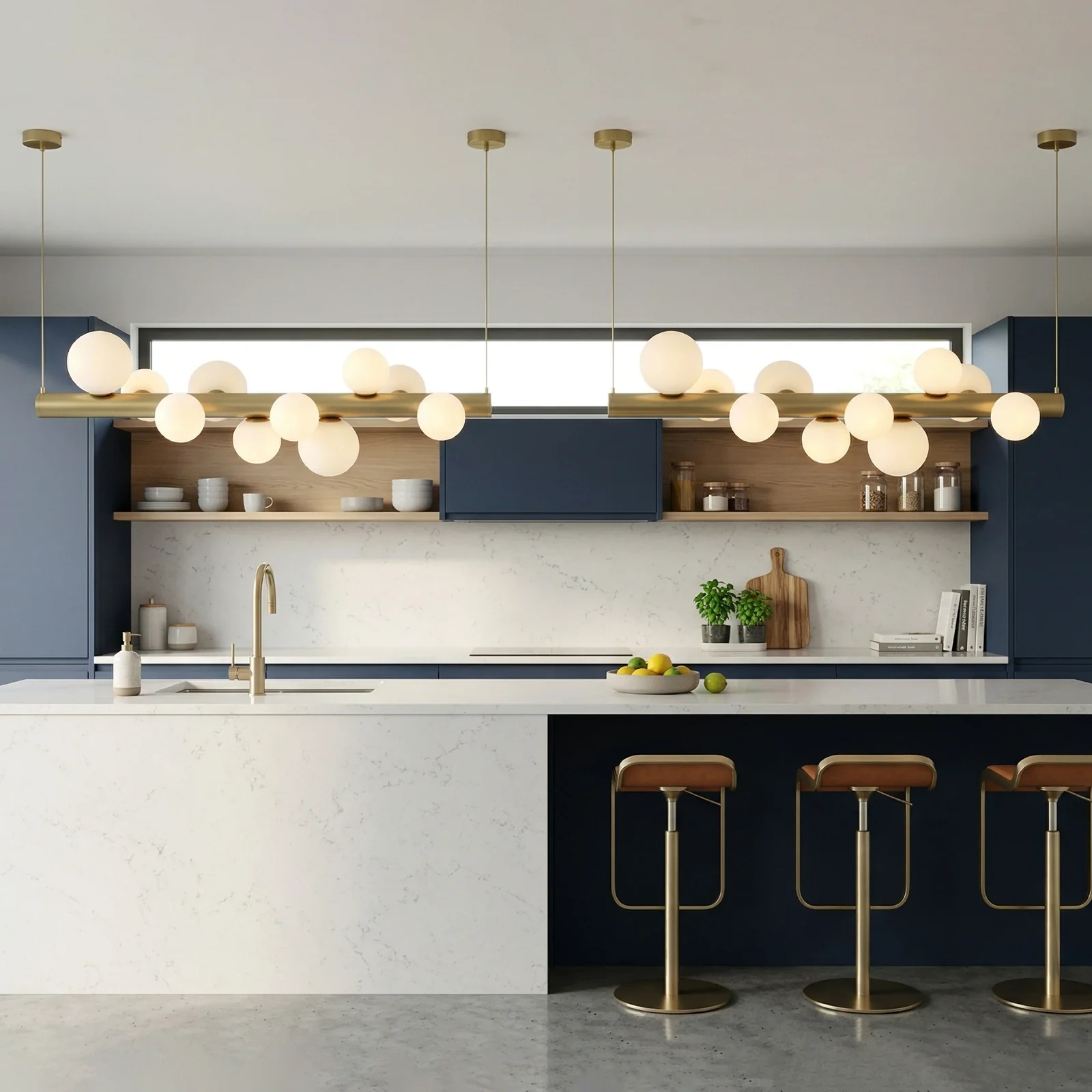 Glass Globe Cluster Pendant Light detail