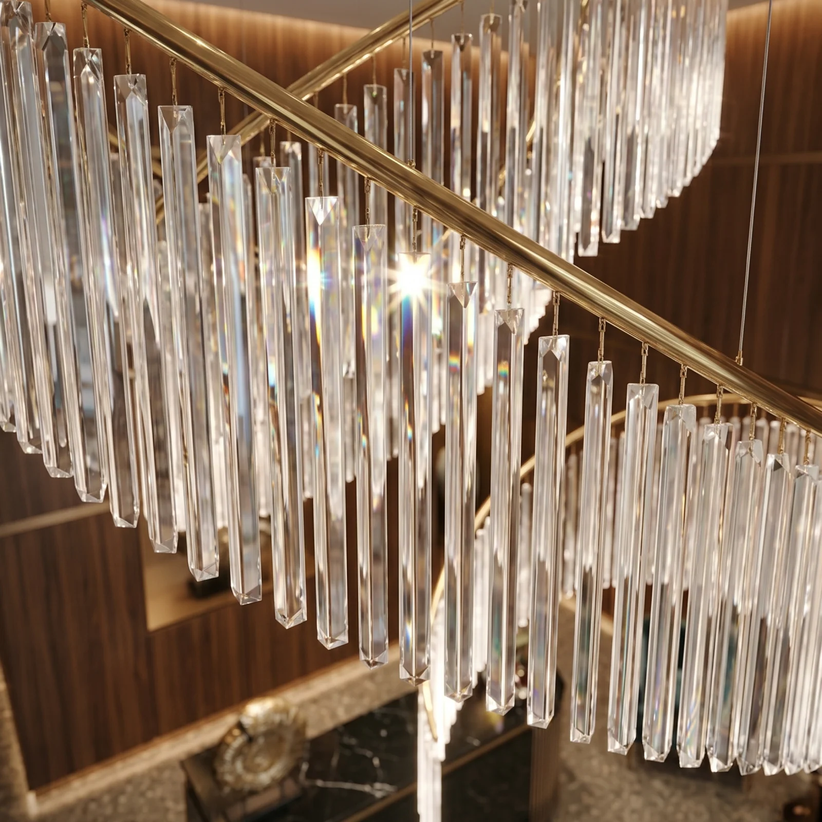 Bespoke Ribbon Crystal Chandelier for Lobby Projects project view