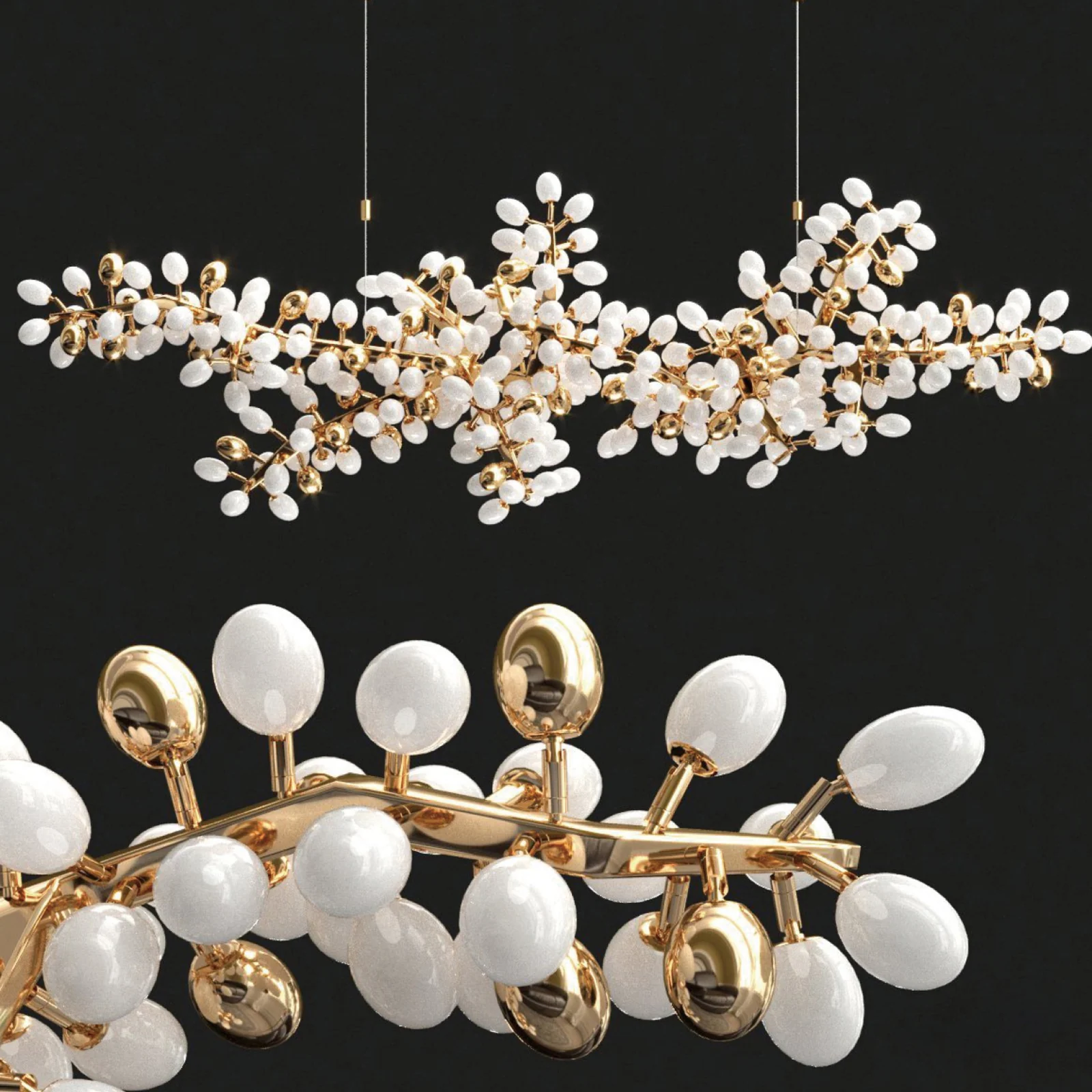 Custom Nature-Inspired Art Light for Villa Dining Areas project view