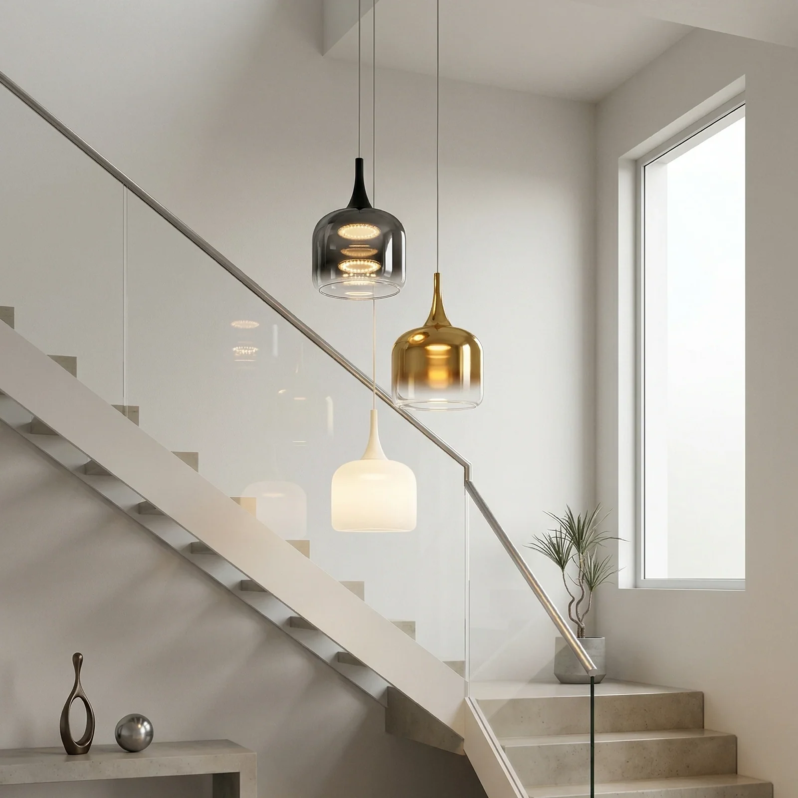 Ombre Glass Pendant Light detail