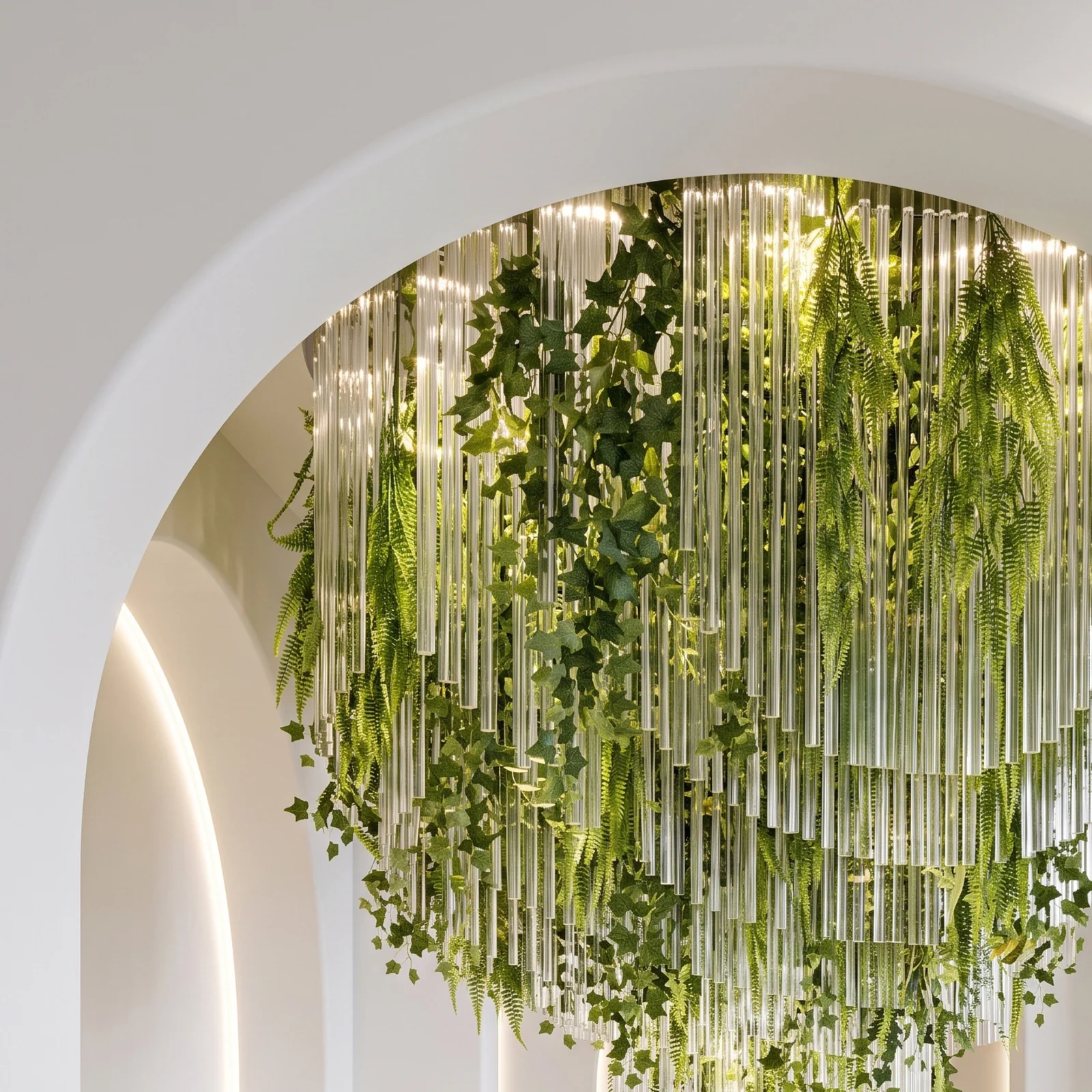 Bespoke Botanical Art Chandelier for High Ceilings project view