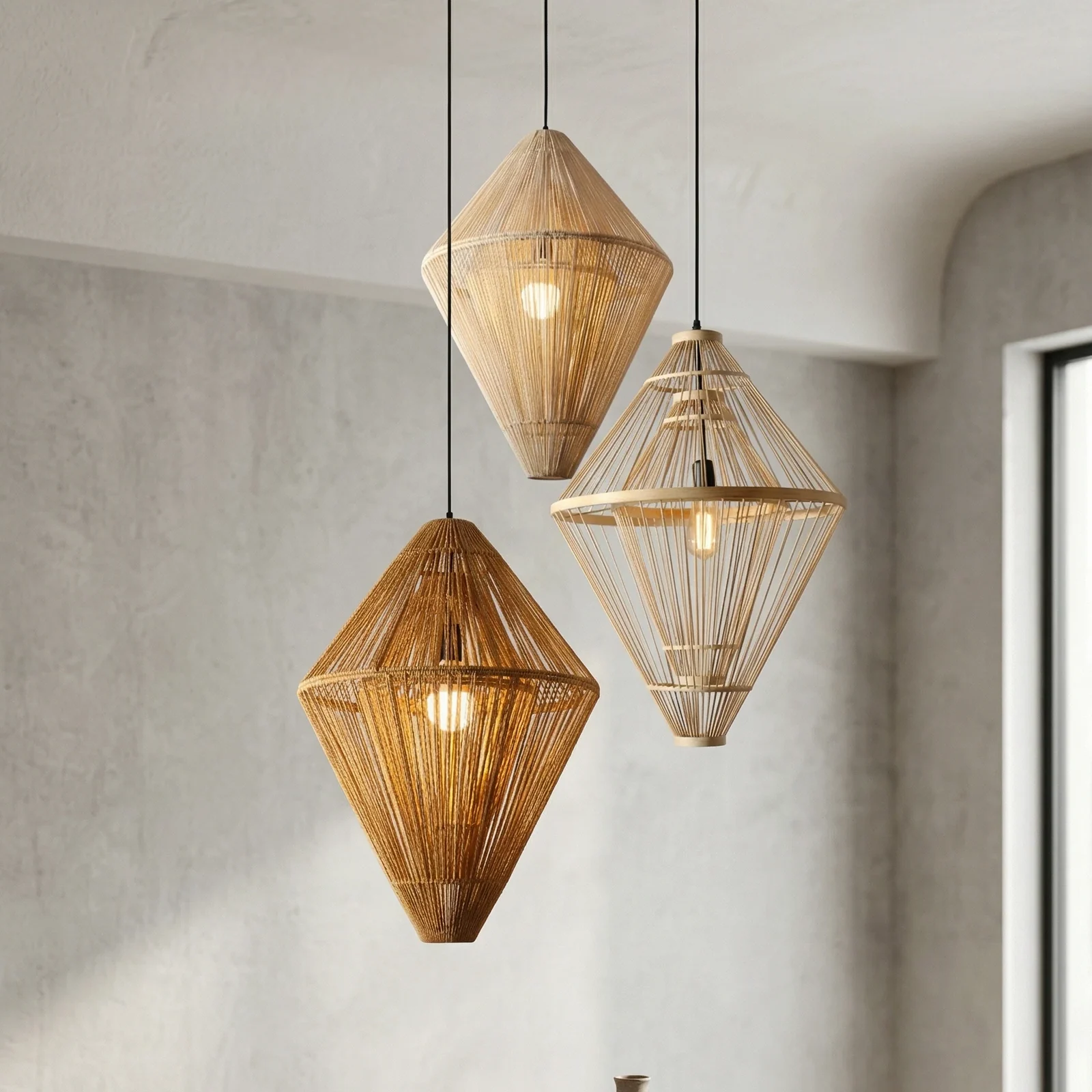Woven Diamond Pendant Light