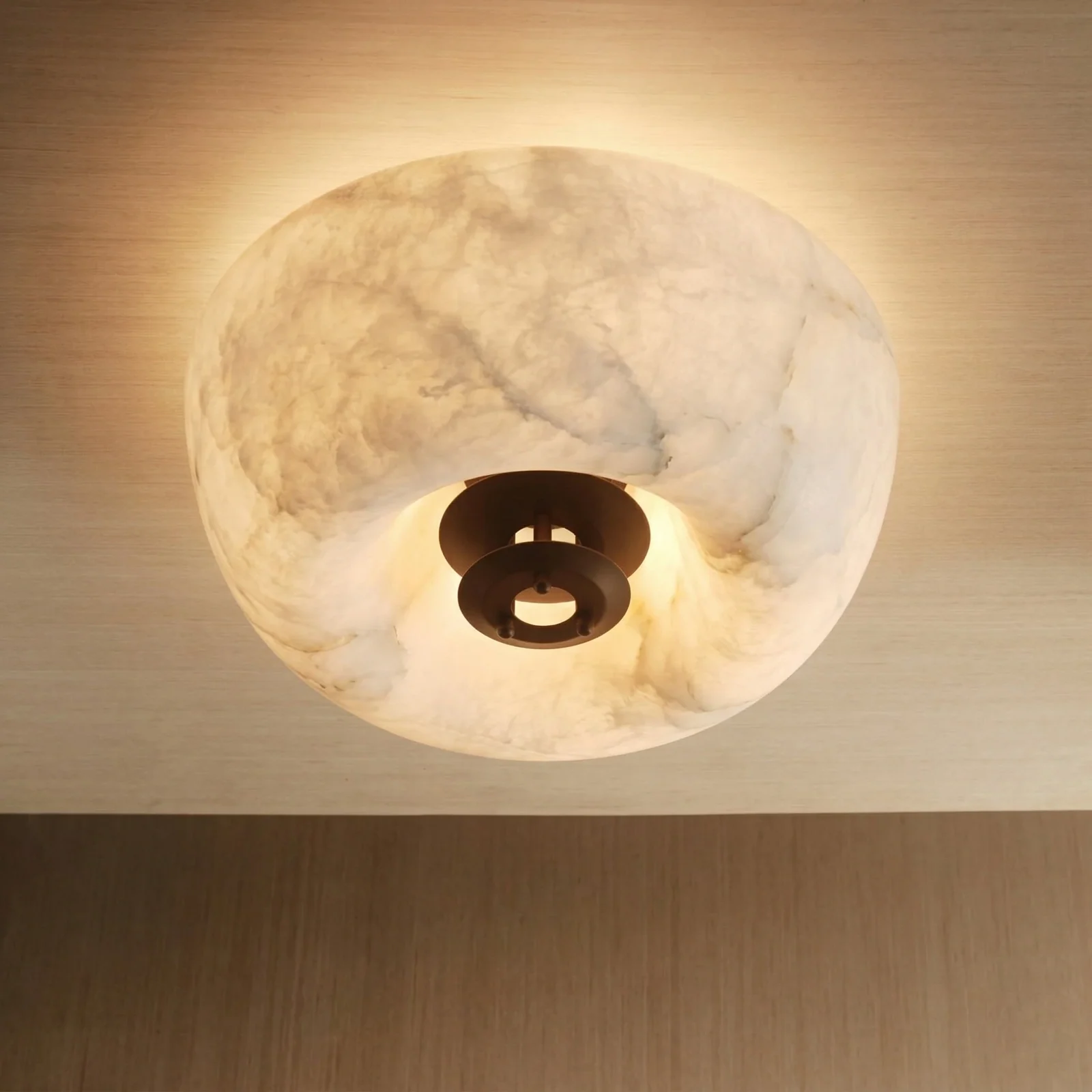 Faux Alabaster Flush Mount Ceiling Light detail