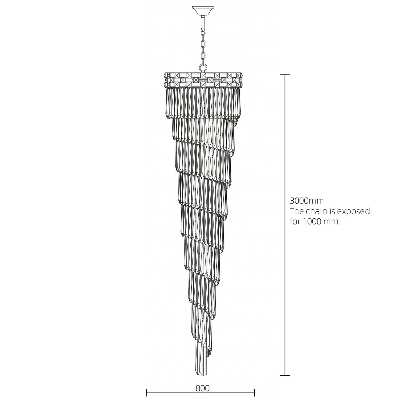 Custom Luxury Statement Chandelier for High-Ceiling Projects project view