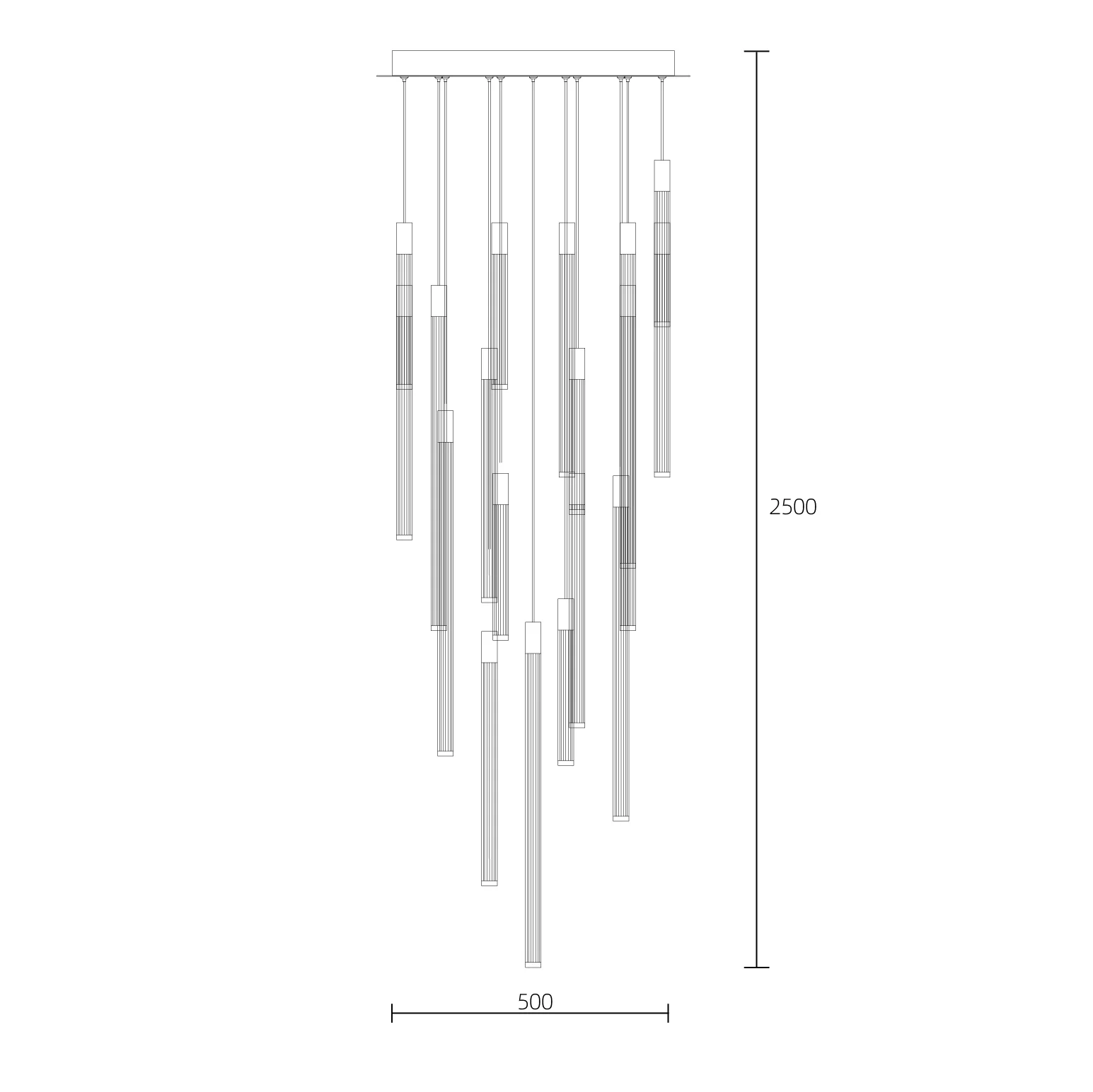 Lithuania Linear Staircase Chandelier project view