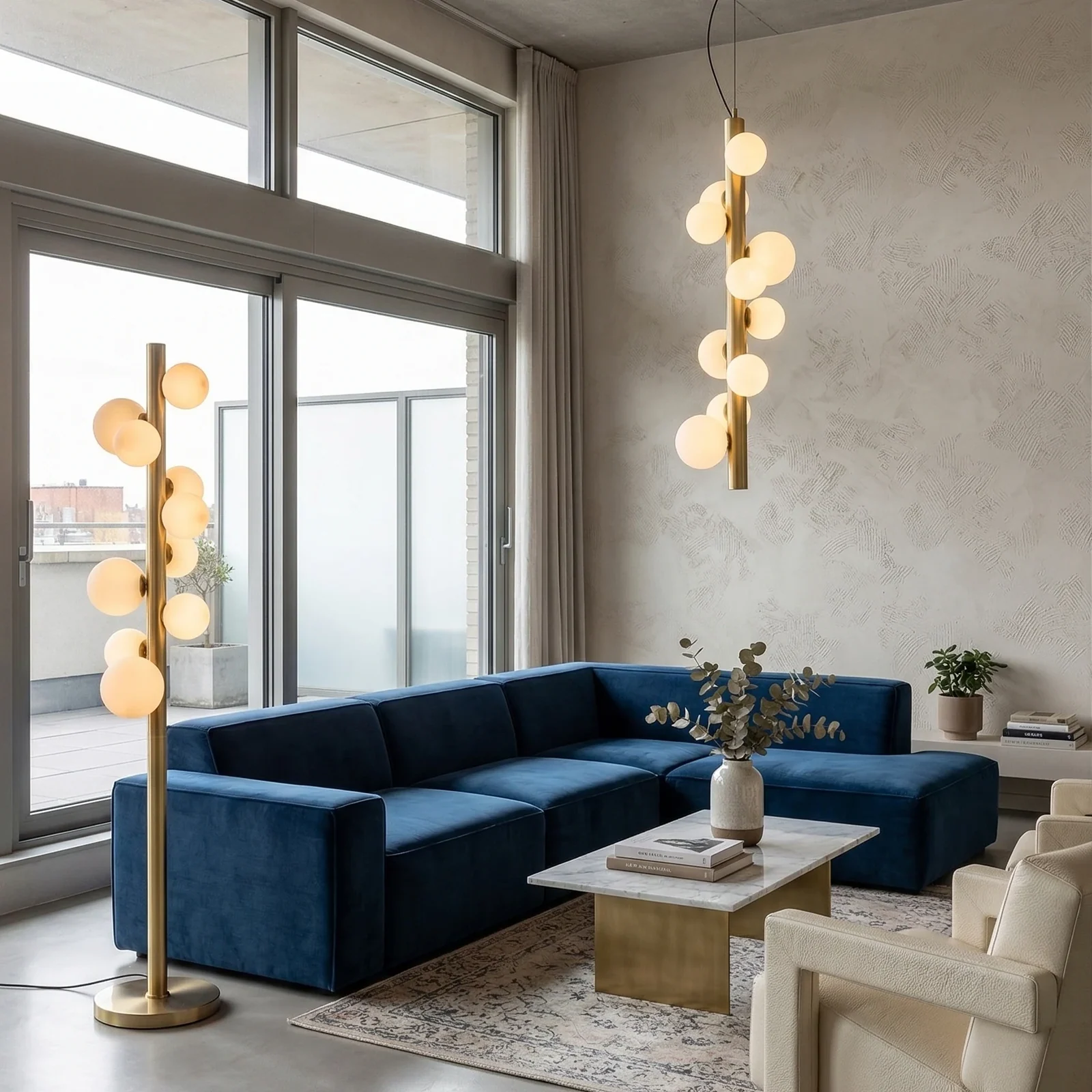 Glass Globe Cluster Pendant Light detail