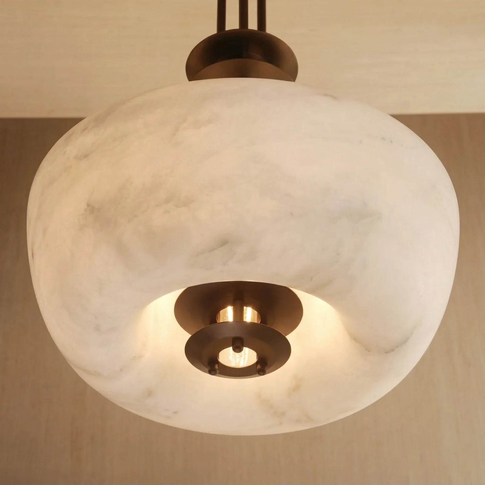 Alabaster Bowl Pendant Light detail