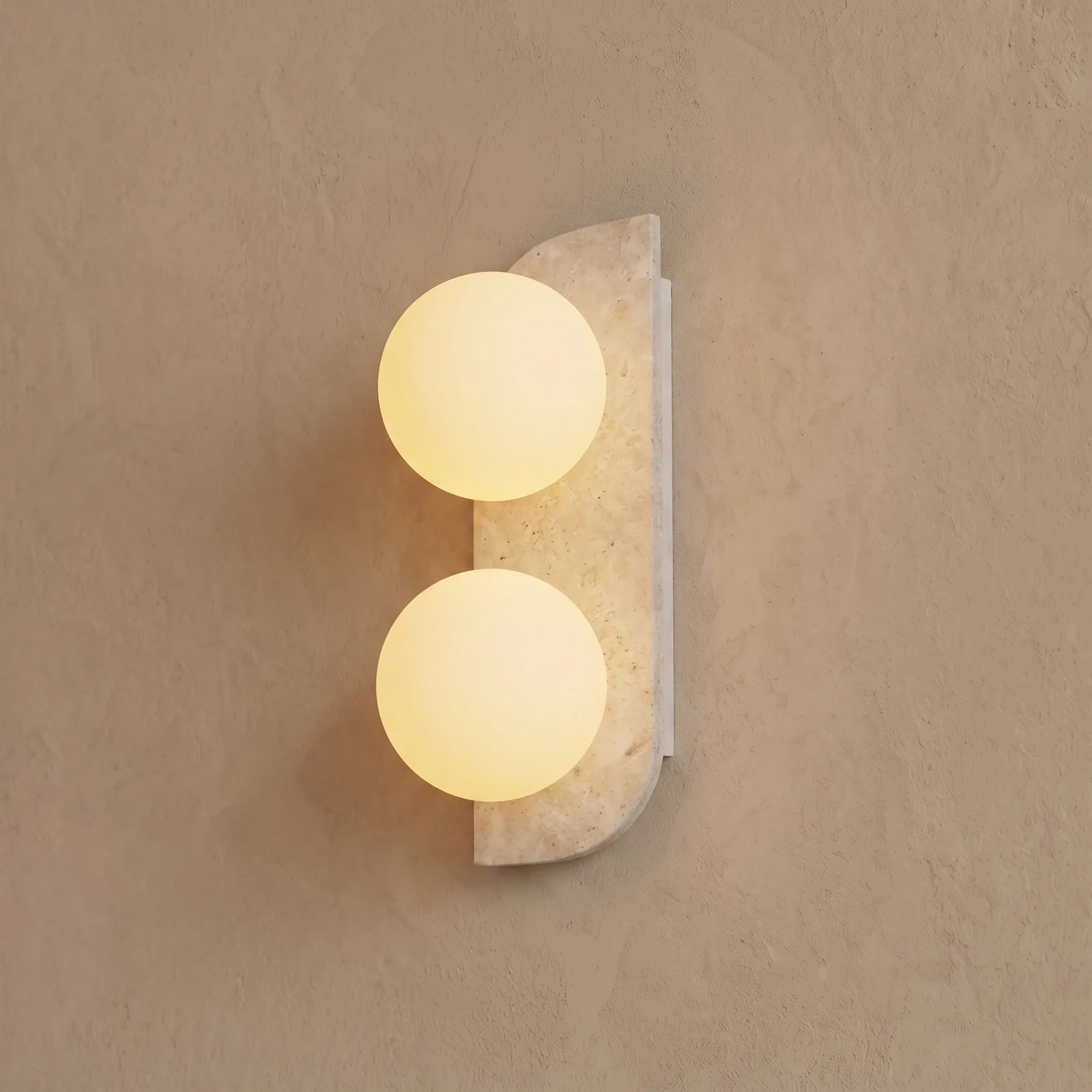 Travertine Globe Wall Lamp detail