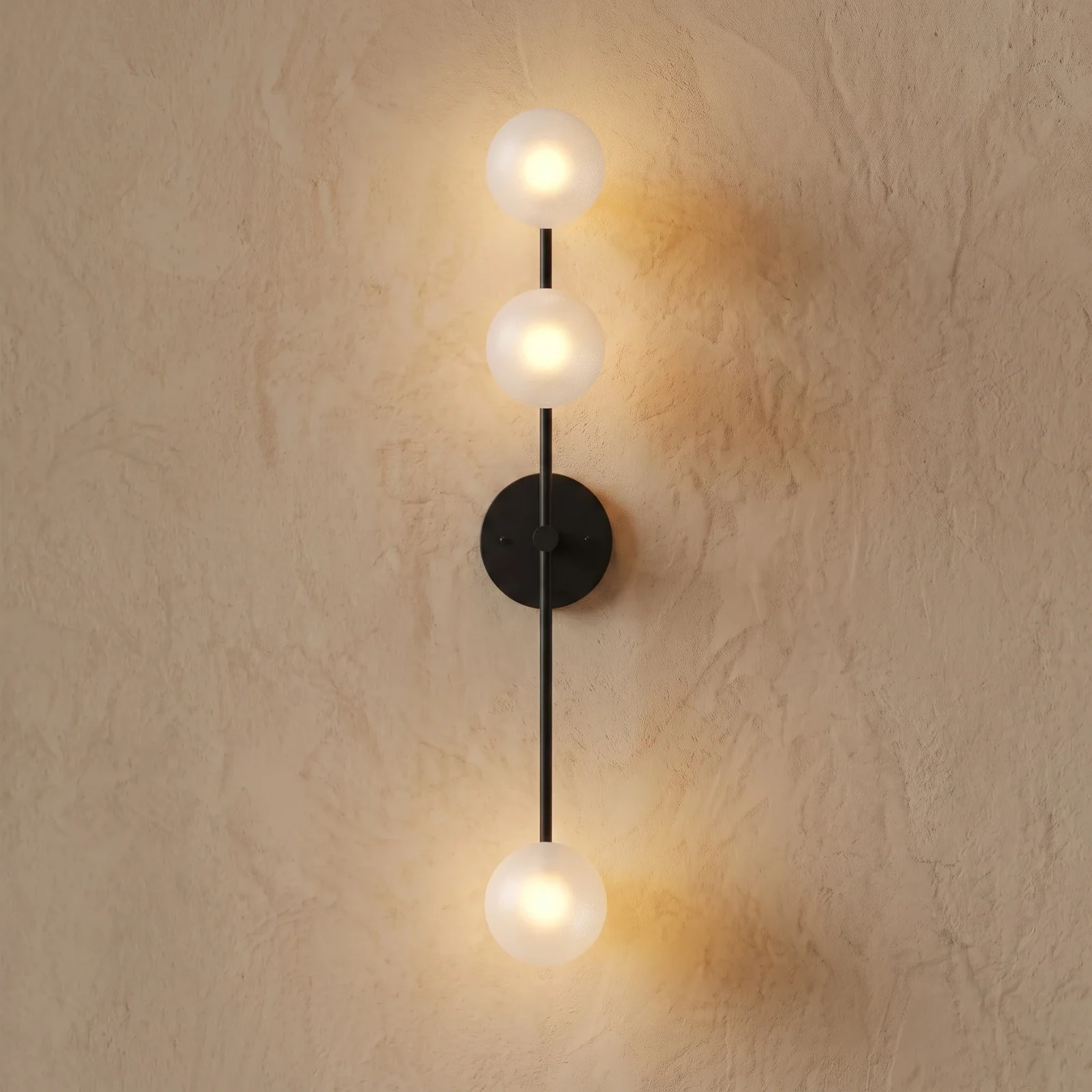 Modern Linear Globe Glass Wall Sconce detail