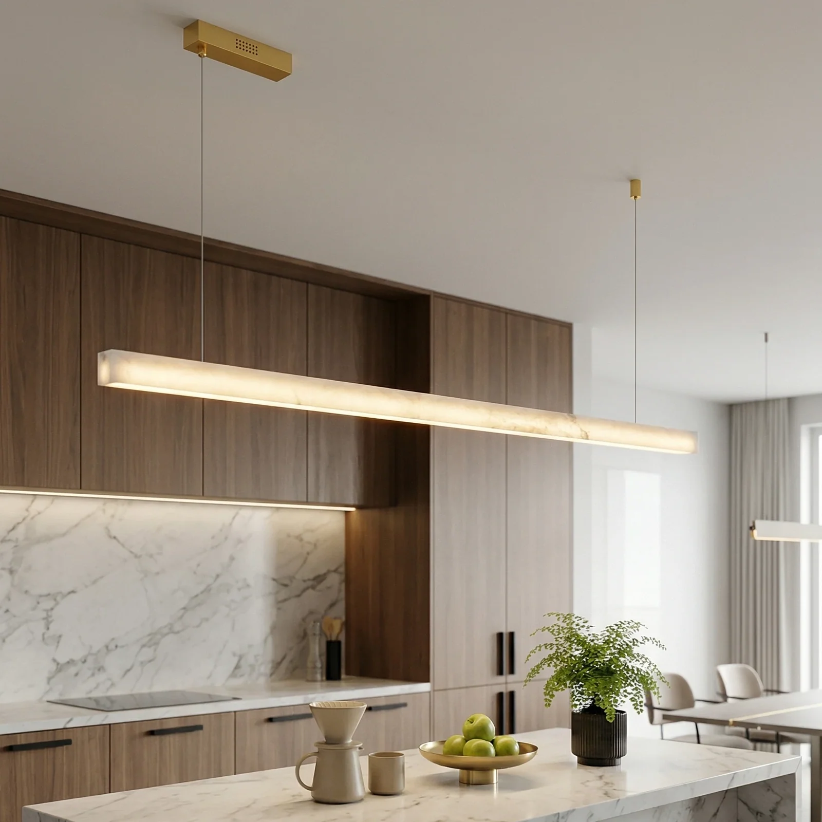 Alabaster Linear Rectangular Pendant Light detail