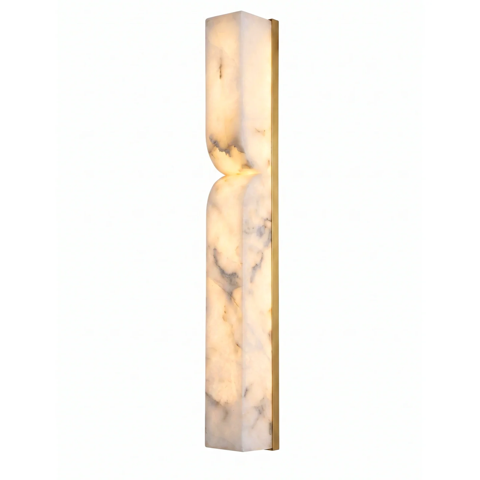 Vertical Alabaster Fluted Wall Sconce detail