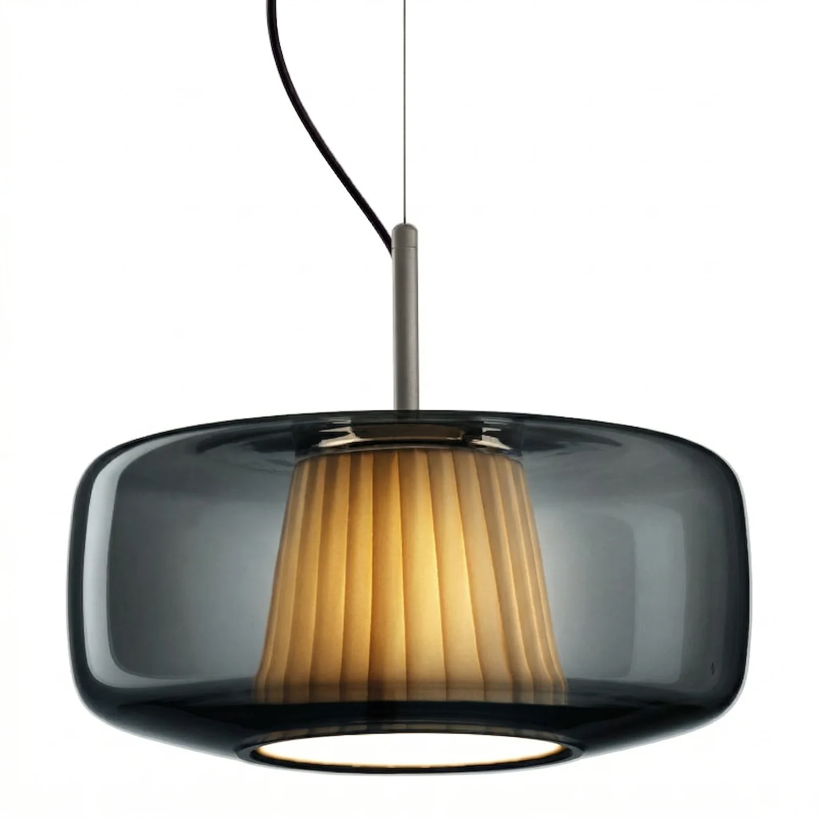 Glass Shade with Pleated Core Pendant Light detail