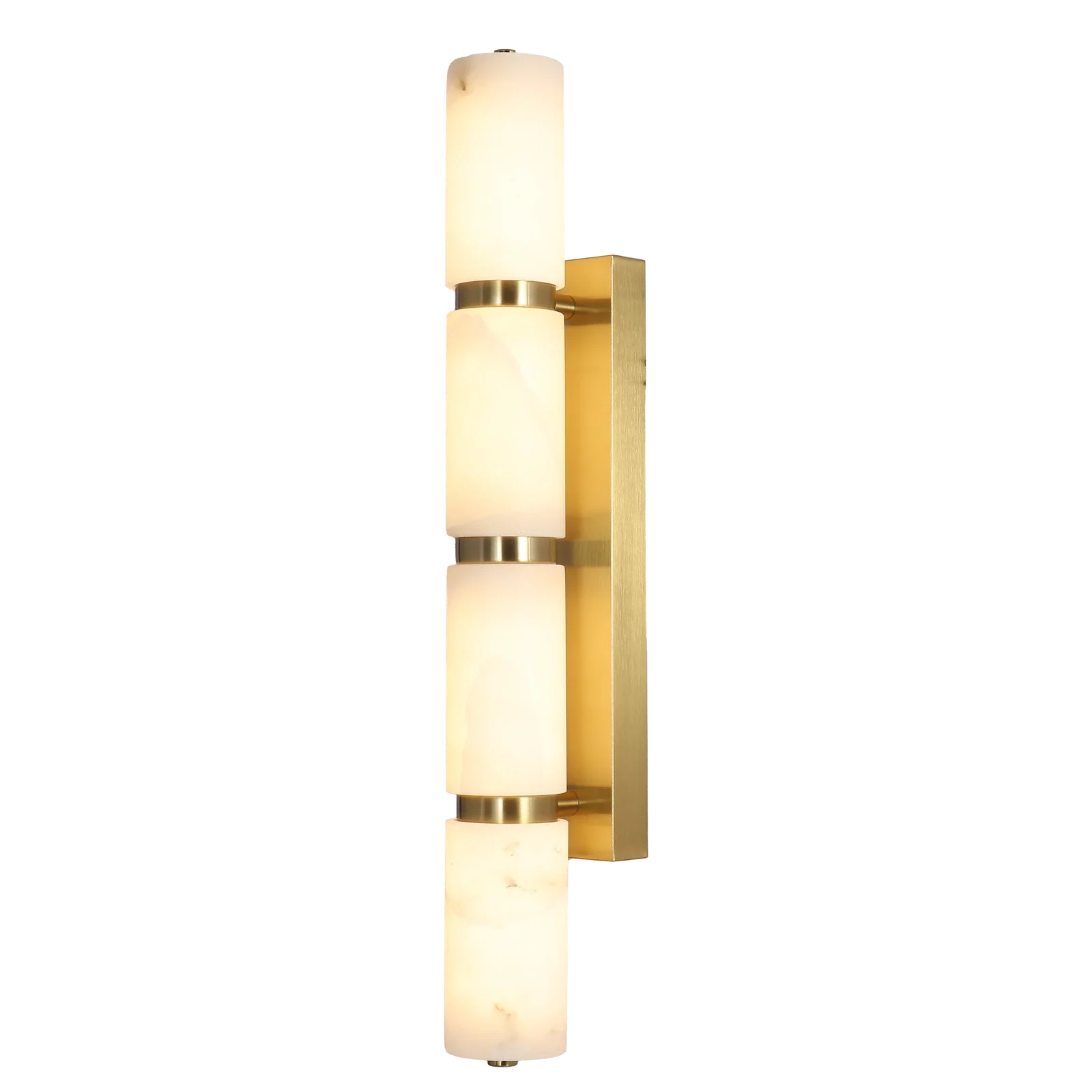 Alabaster Marble Segmented Cylinder Wall Sconce detail