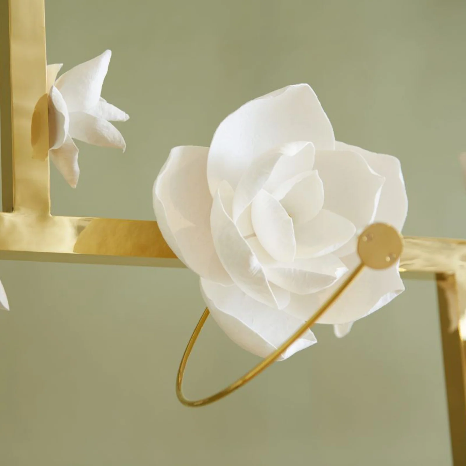 Bespoke Floral Linear Chandelier for Dining Room project view