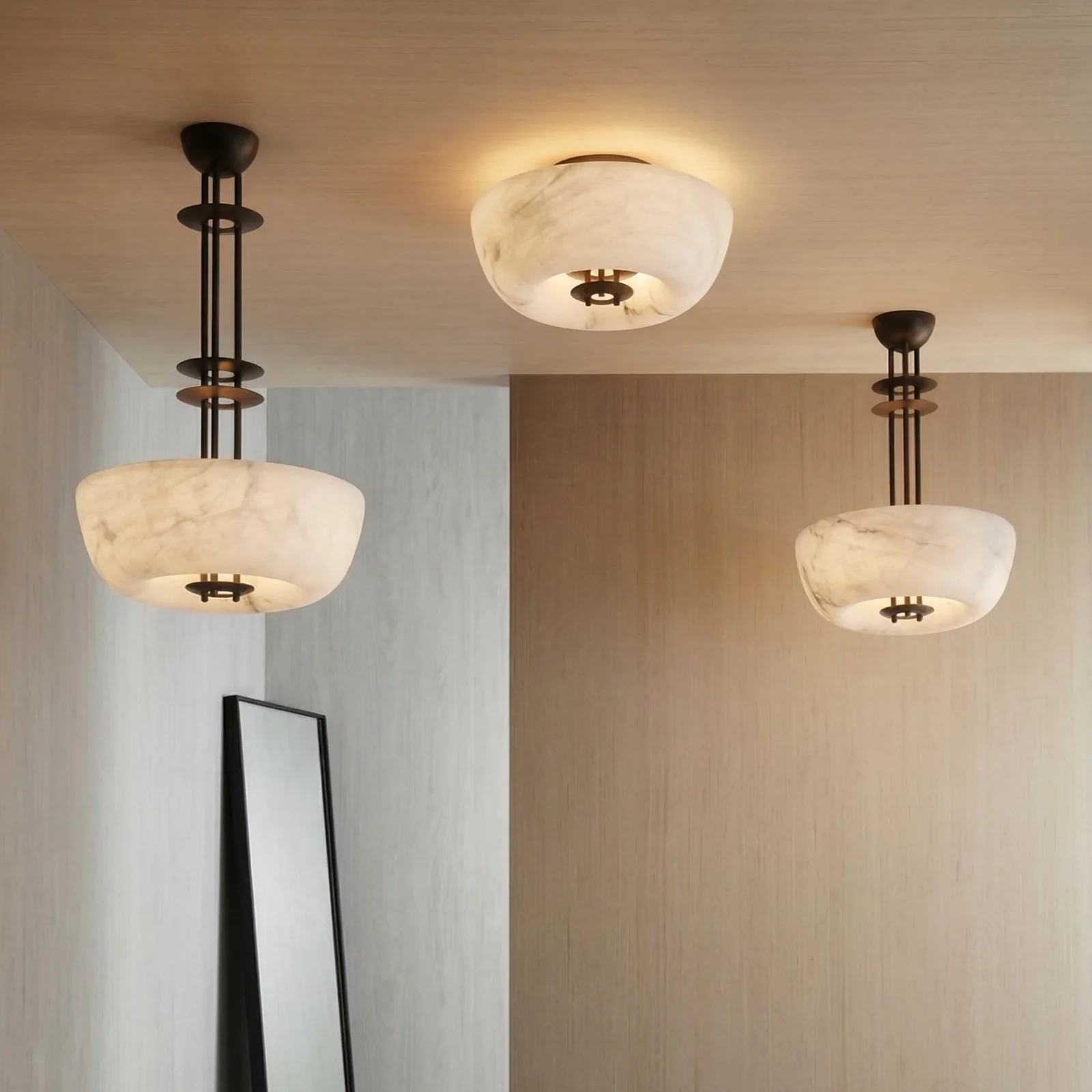 Alabaster Bowl Pendant Light