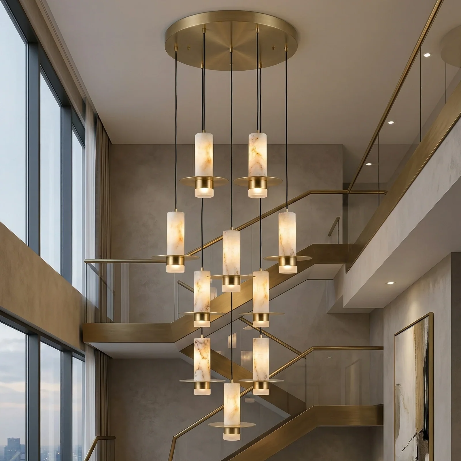 Faux Alabaster Pendant Light Series detail