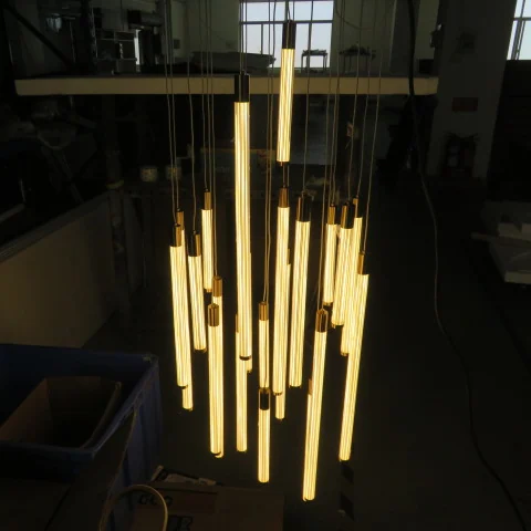 Lithuania Linear Staircase Chandelier project view