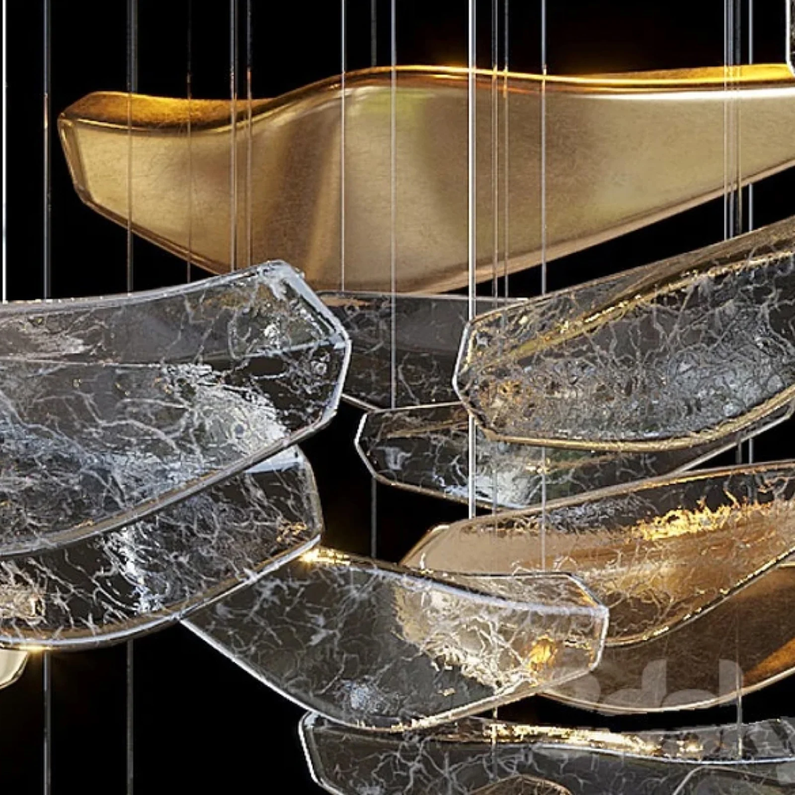 Bespoke Floating Leaf Pendant Light for Modern Dining Areas project view