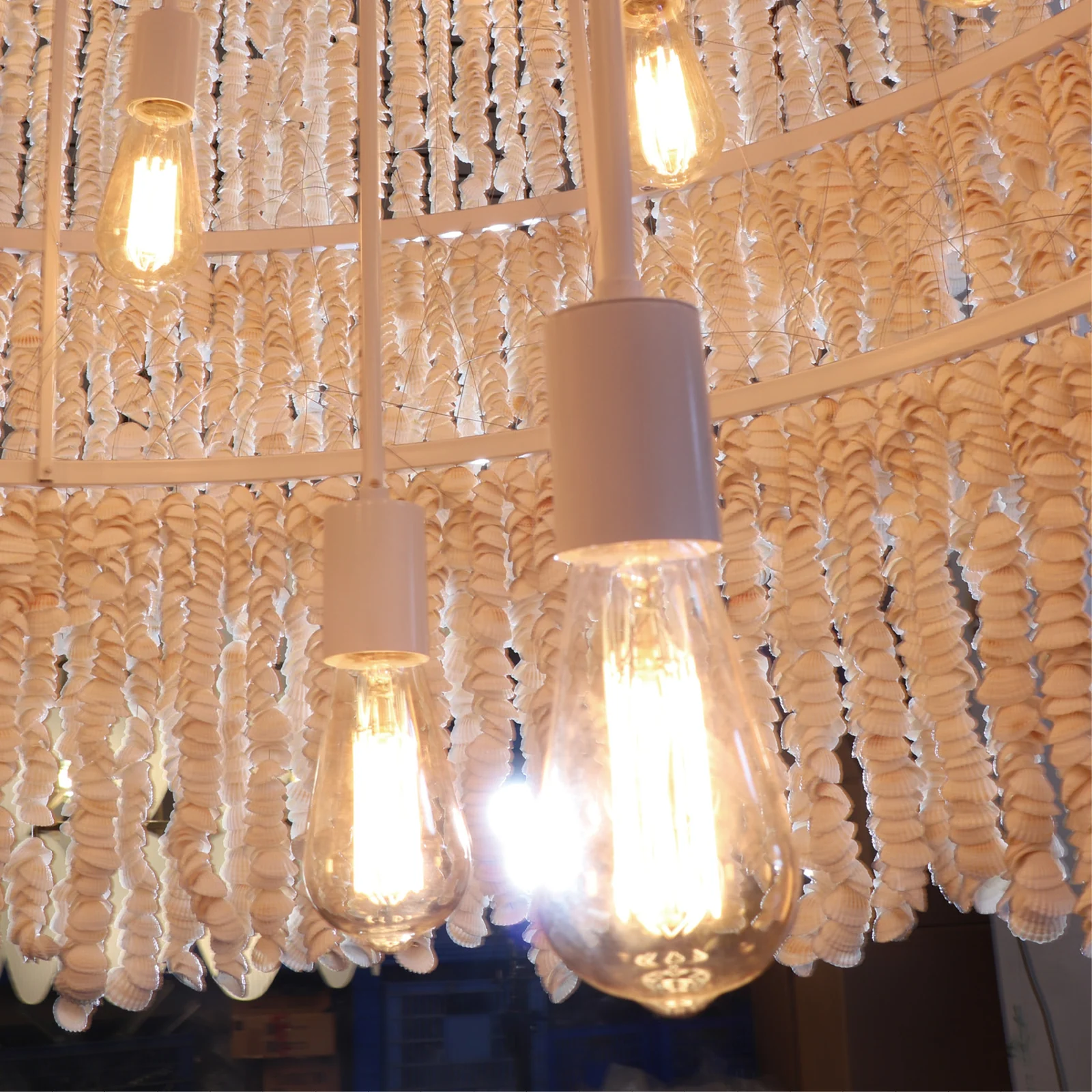 Giant Shell Custom Chandelier for Luxury Hotel & Villa Projects | Mauritius Bespoke Shell Statement Lighting project view
