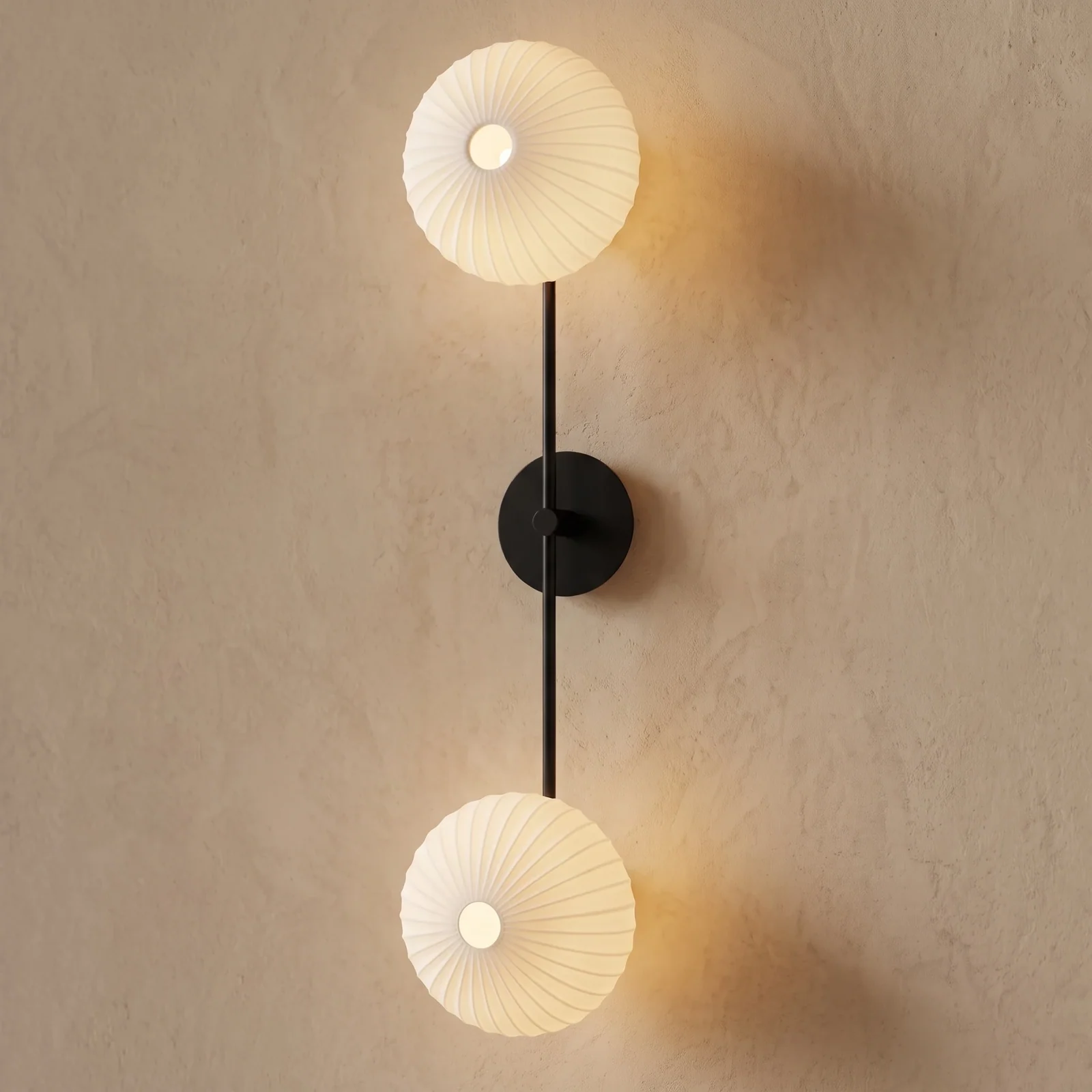 Vintage Pleated Globe Wall Sconce