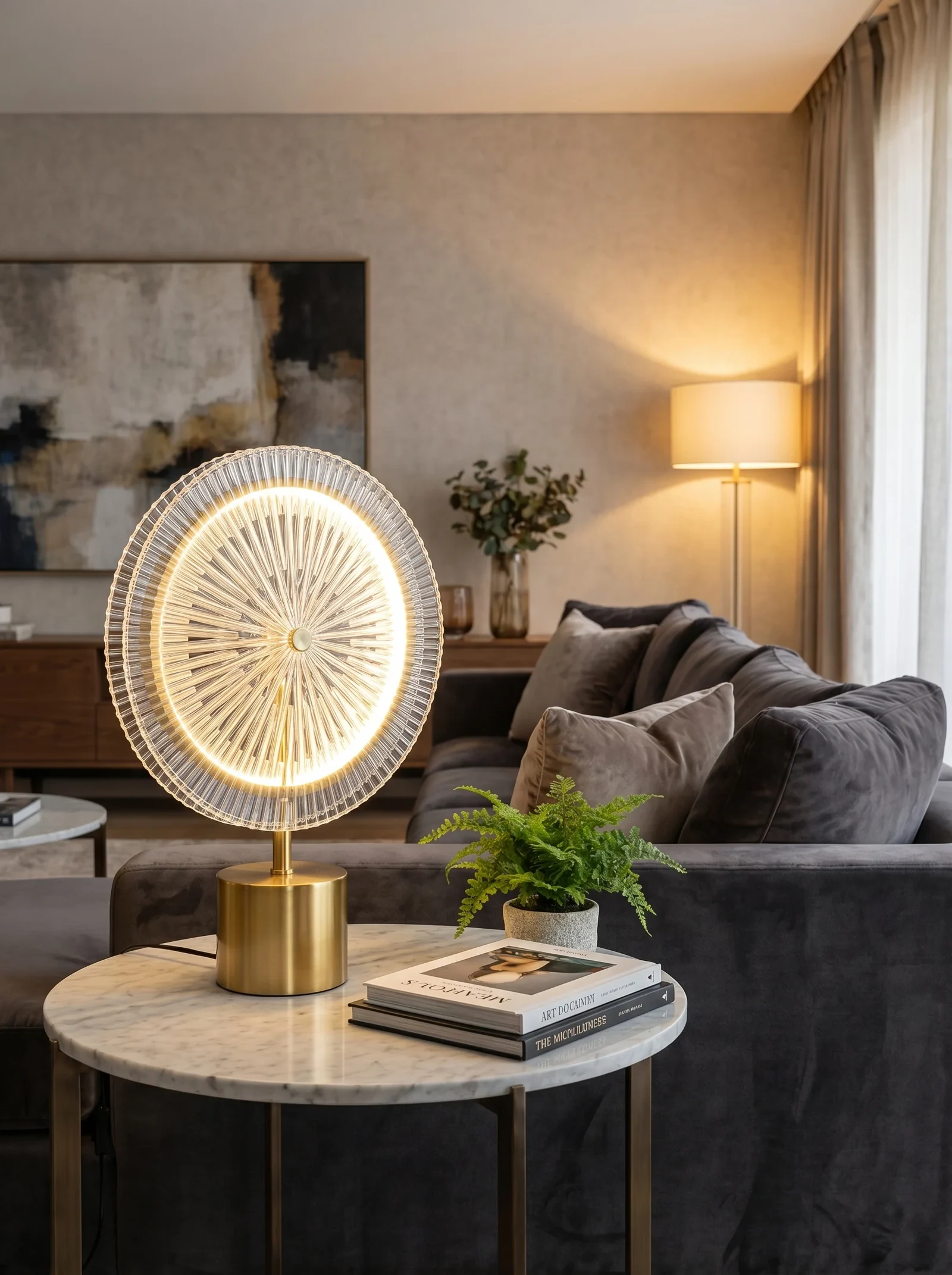 Pleated Ring Accent Table Lamp detail