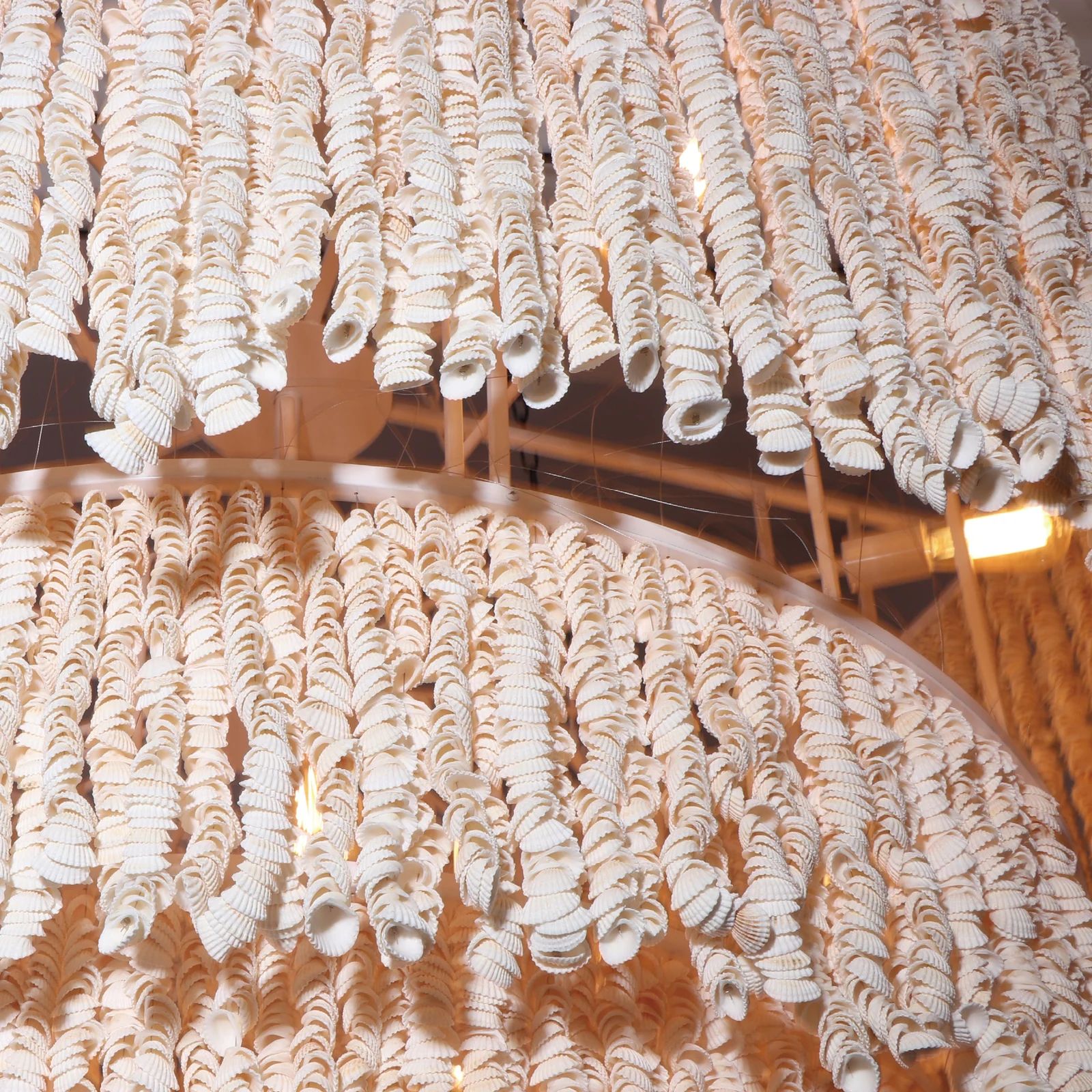 Giant Shell Custom Chandelier for Luxury Hotel & Villa Projects | Mauritius Bespoke Shell Statement Lighting project view