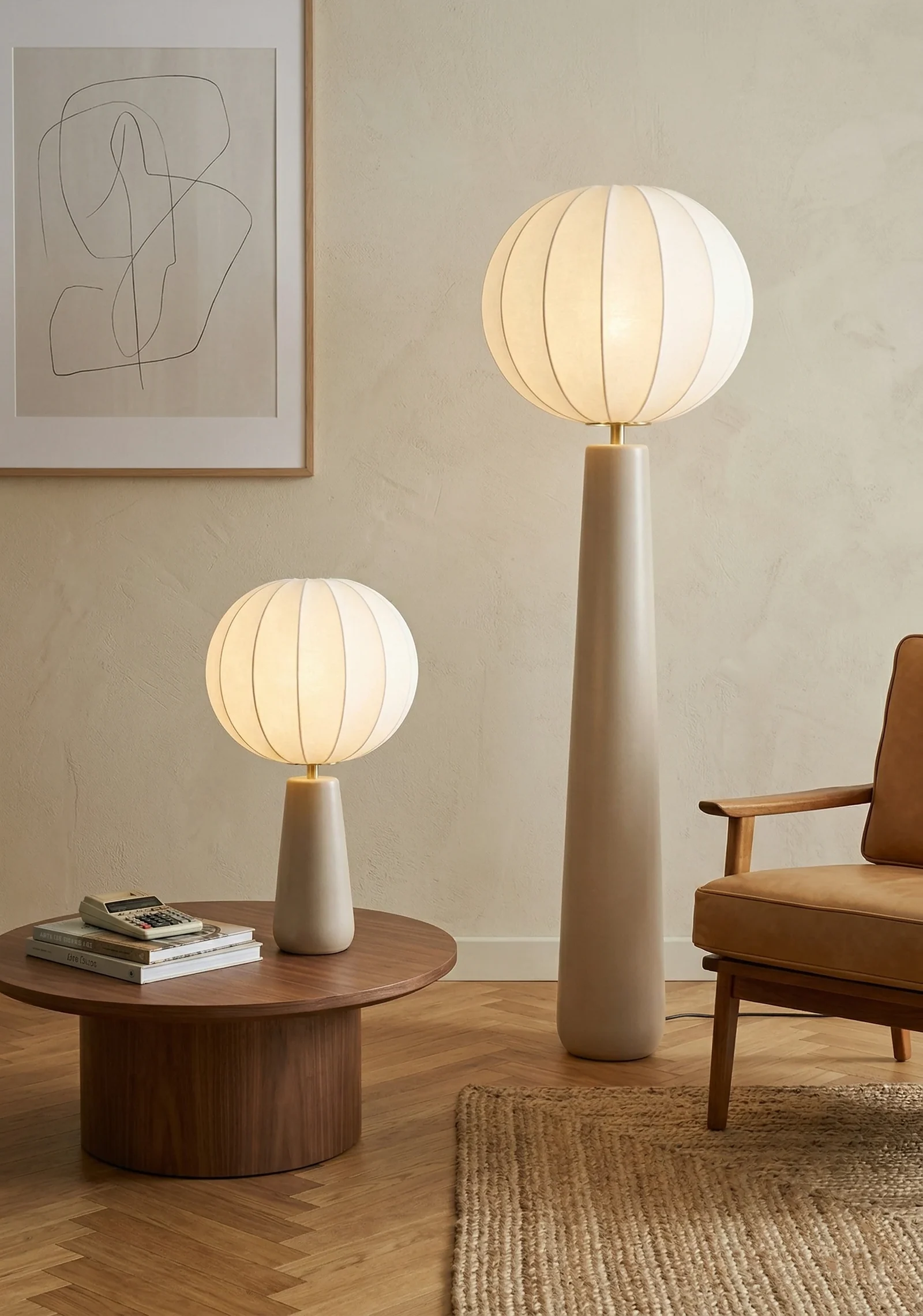 Fabric Globe Pendant Light detail