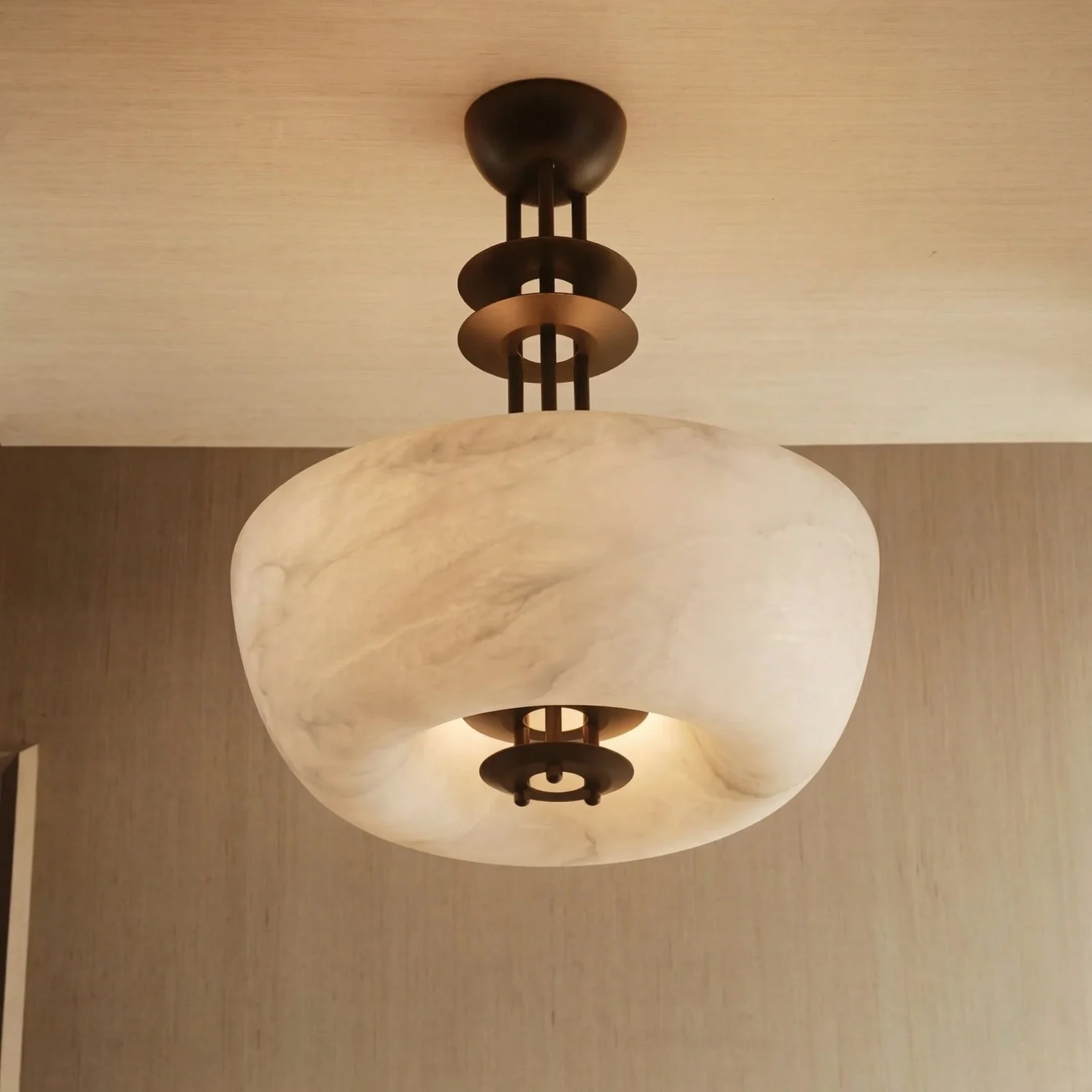 Alabaster Bowl Pendant Light detail