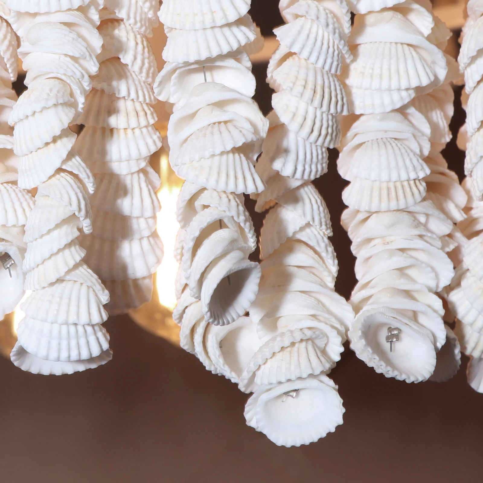 Giant Shell Custom Chandelier for Luxury Hotel & Villa Projects | Mauritius Bespoke Shell Statement Lighting project view