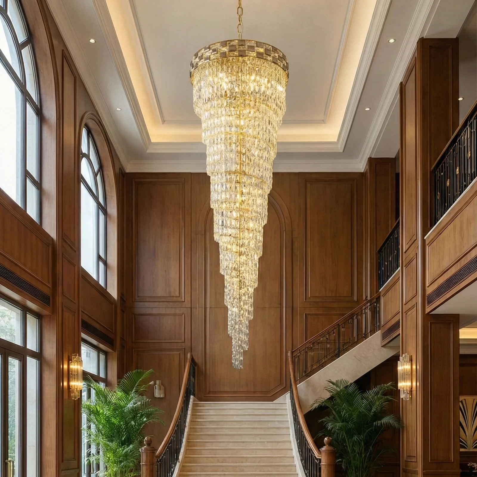 Custom Luxury Statement Chandelier for High-Ceiling Projects project view