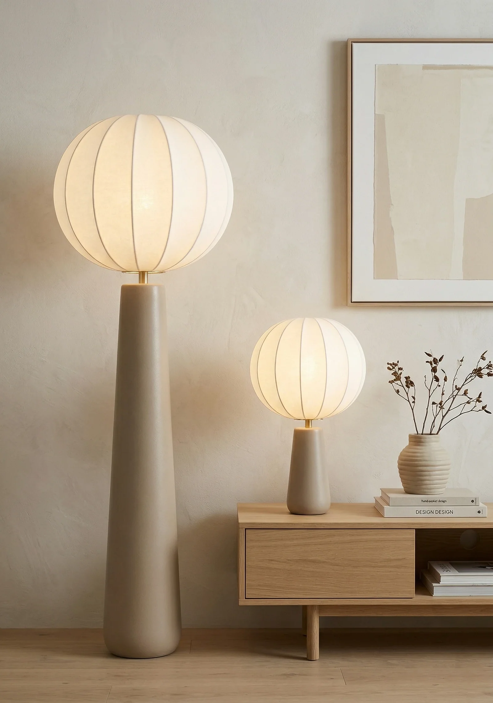 Fabric Globe Pendant Light detail