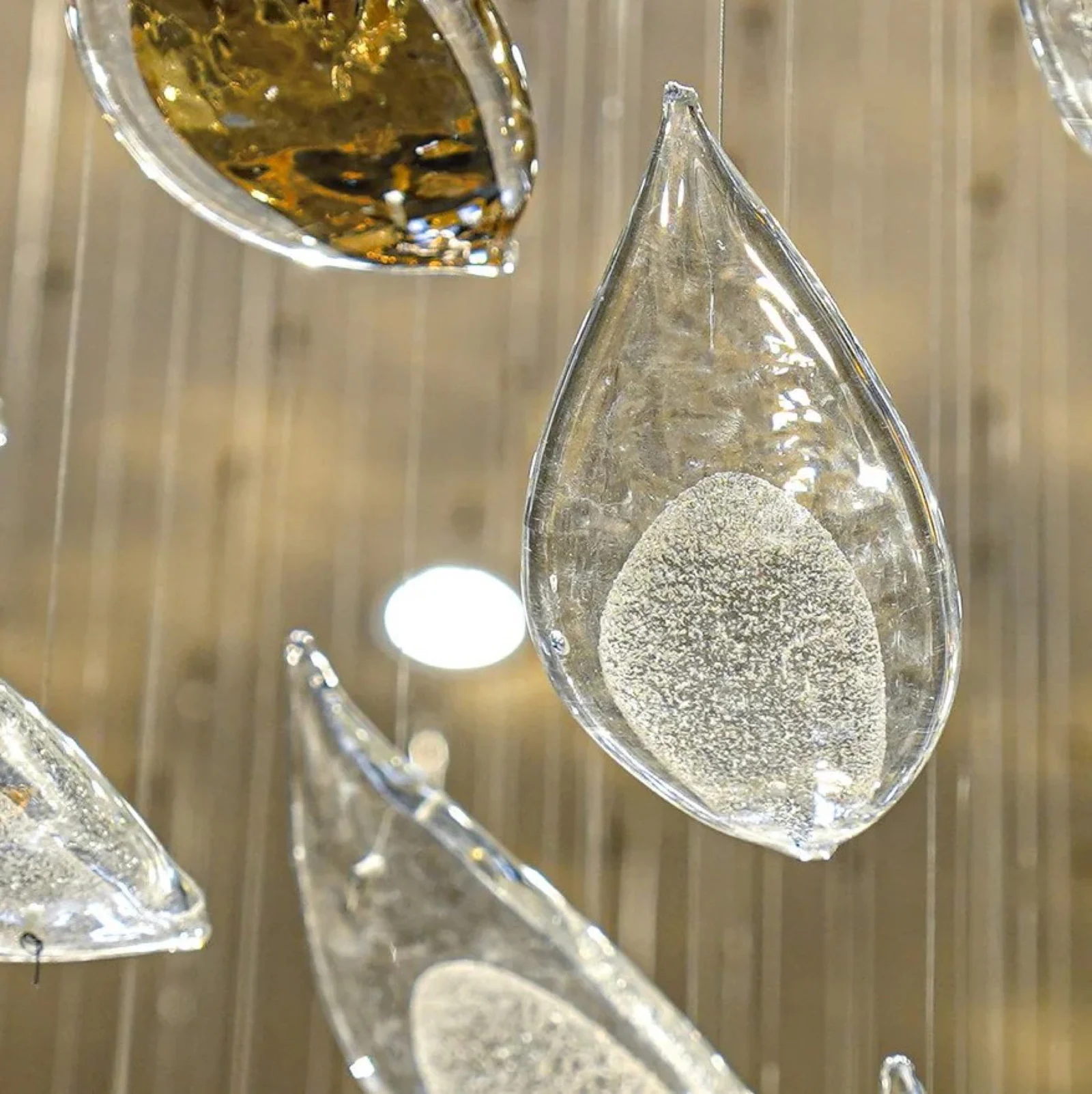 Bespoke Statement Glass Pendant Light for High-Ceiling Foyers project view