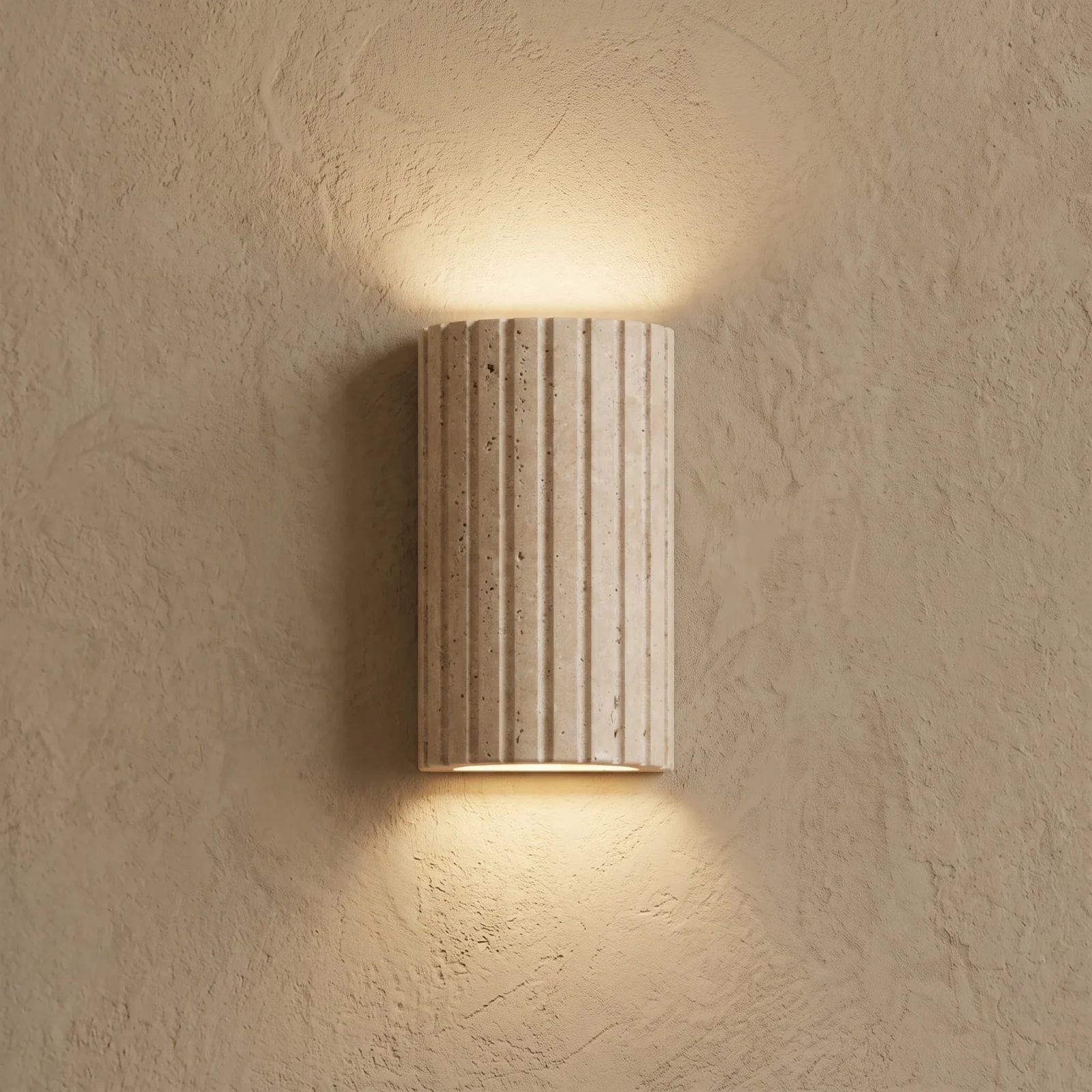 Custom Geometric Plaster Backlit Wall Lamp