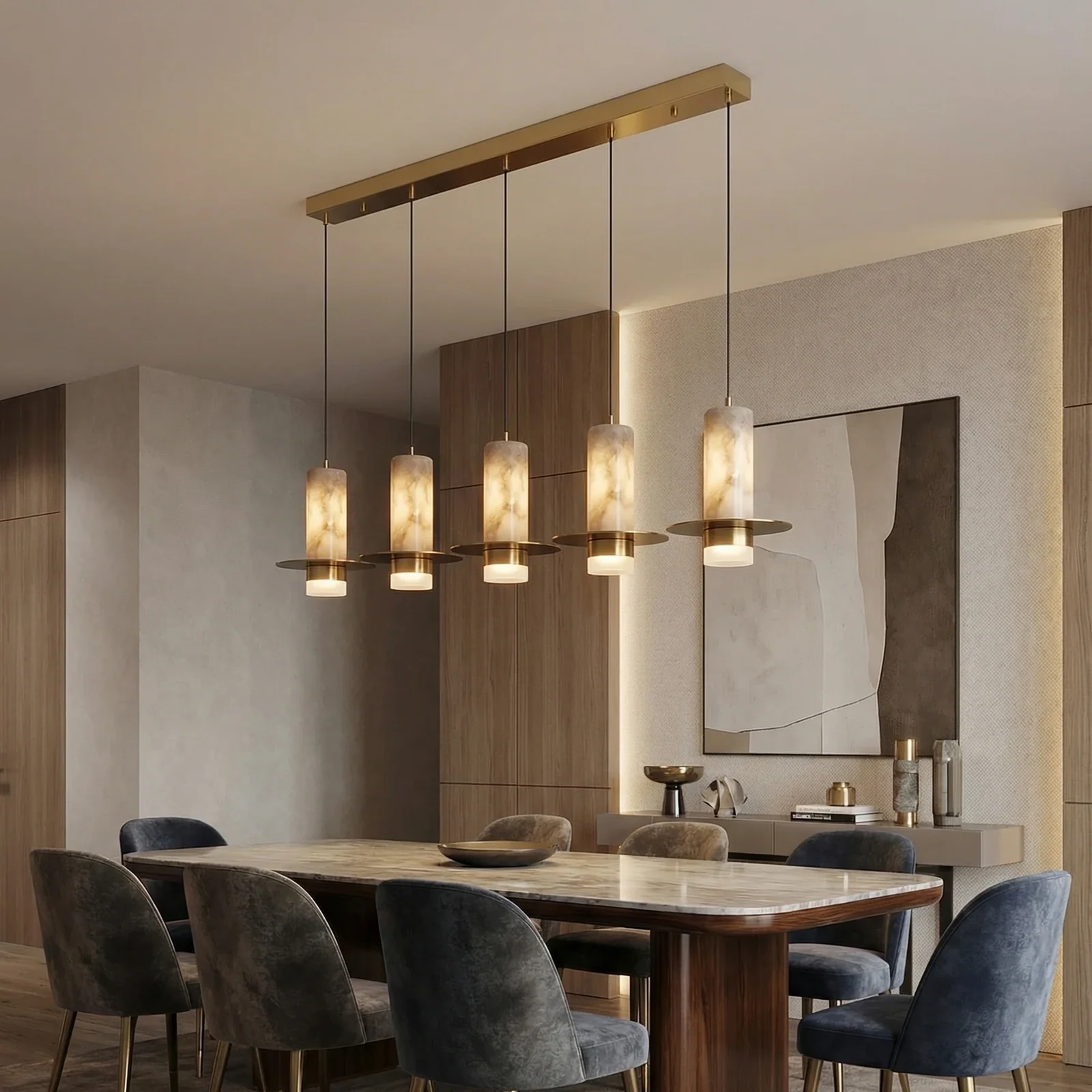 Faux Alabaster Pendant Light Series detail