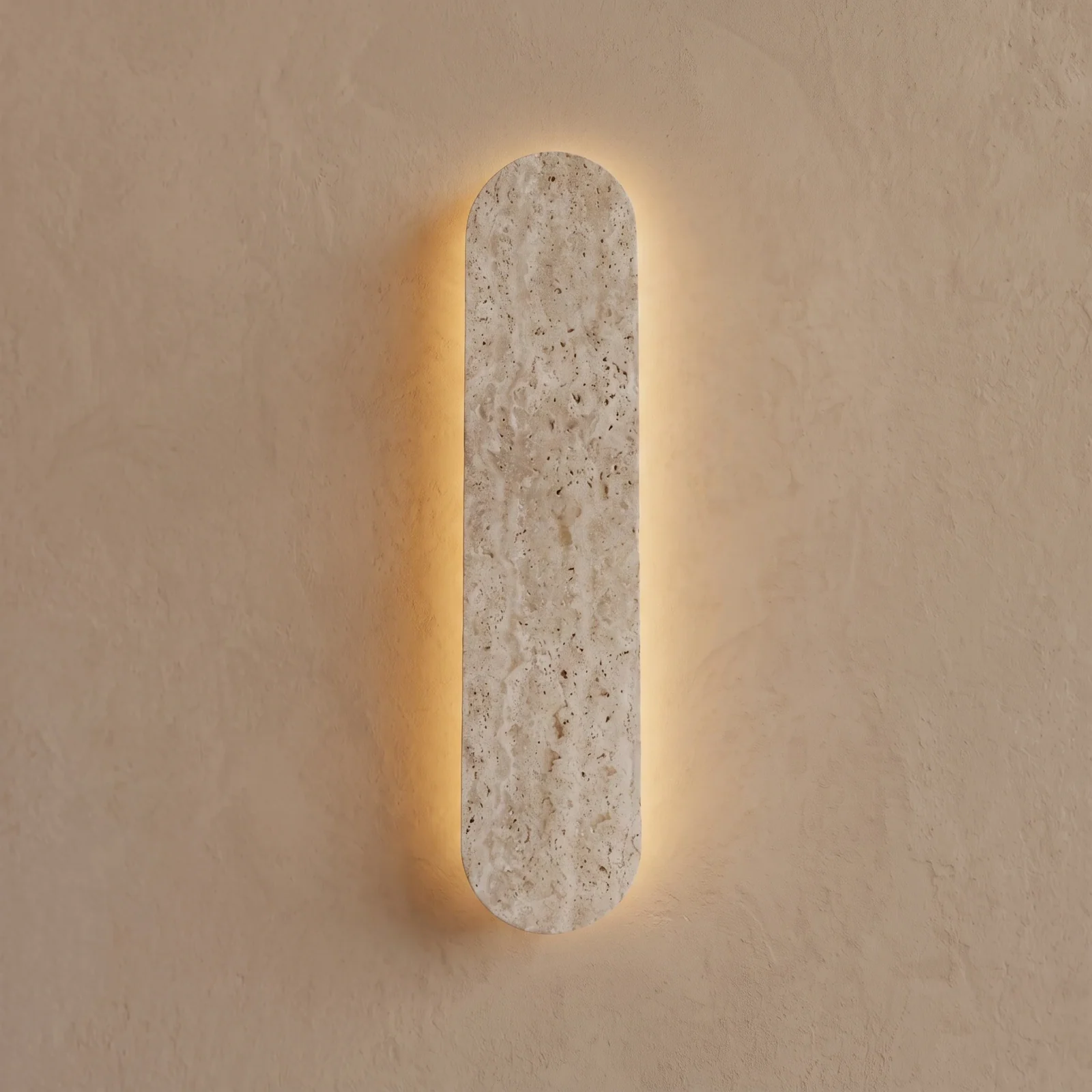 Custom Geometric Plaster Backlit Wall Lamp detail