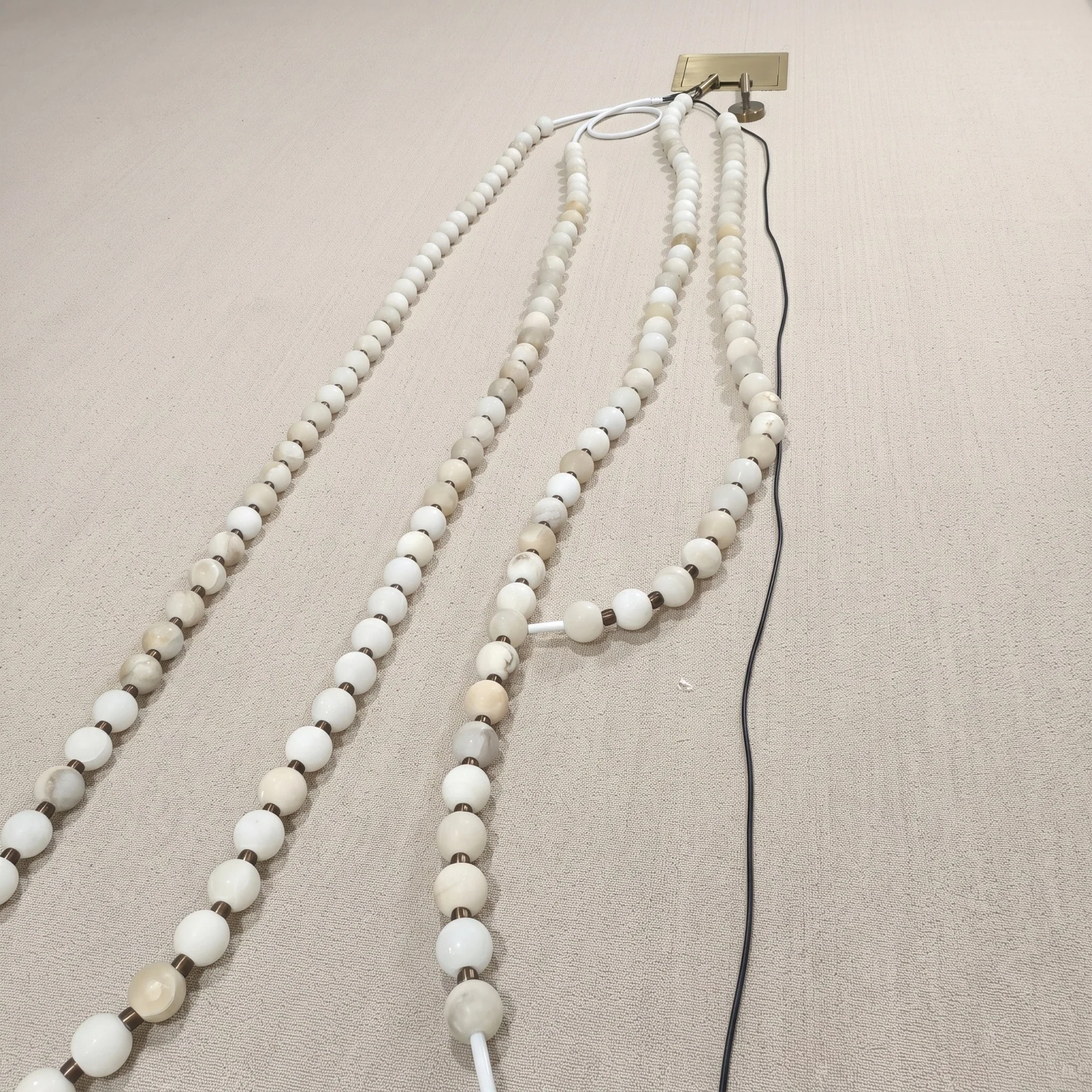 Custom Engineering Lighting Solutions Oversized Natural Alabaster Chandelier for High-End Real Estate project view