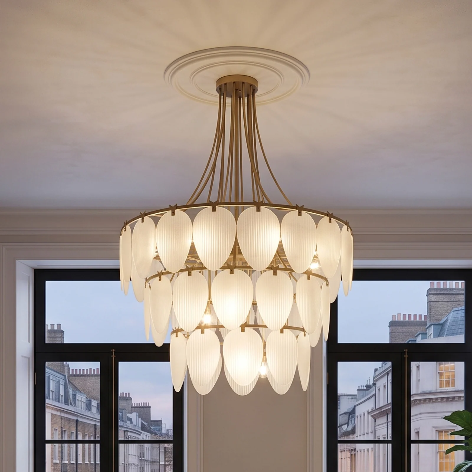 Bespoke Art Glass Chandelier for Villa Projects project view