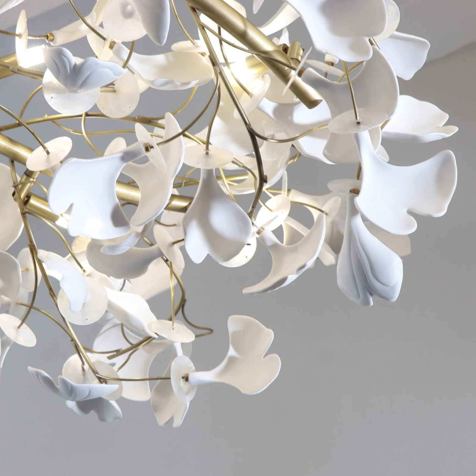 Custom Linear Leaf Chandelier for Villa Projects project view