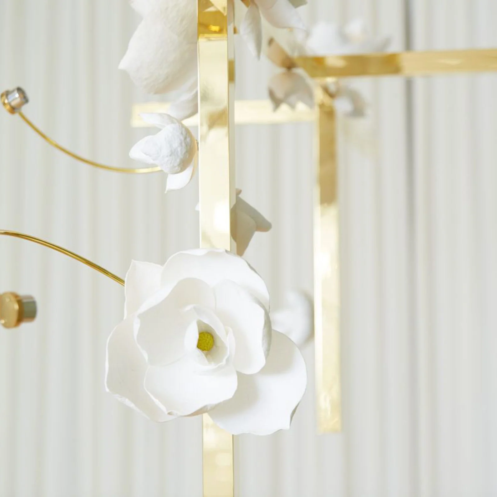 Bespoke Floral Linear Chandelier for Dining Room project view