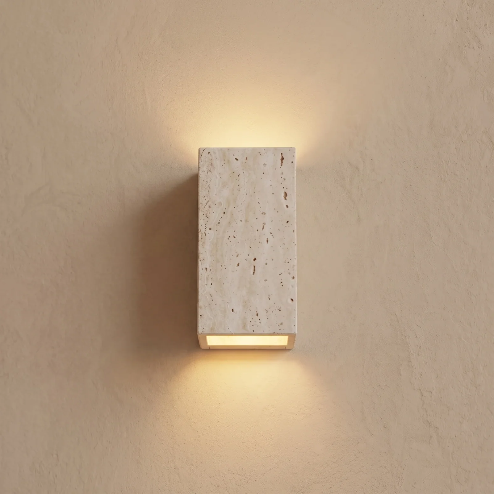 square-travertine-led-wall-lamp detail