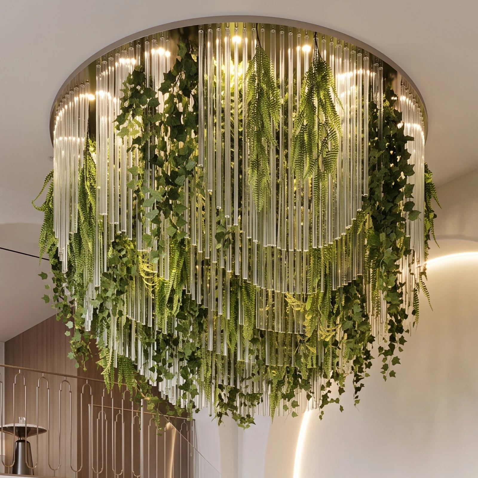 Bespoke Botanical Art Chandelier for High Ceilings project view