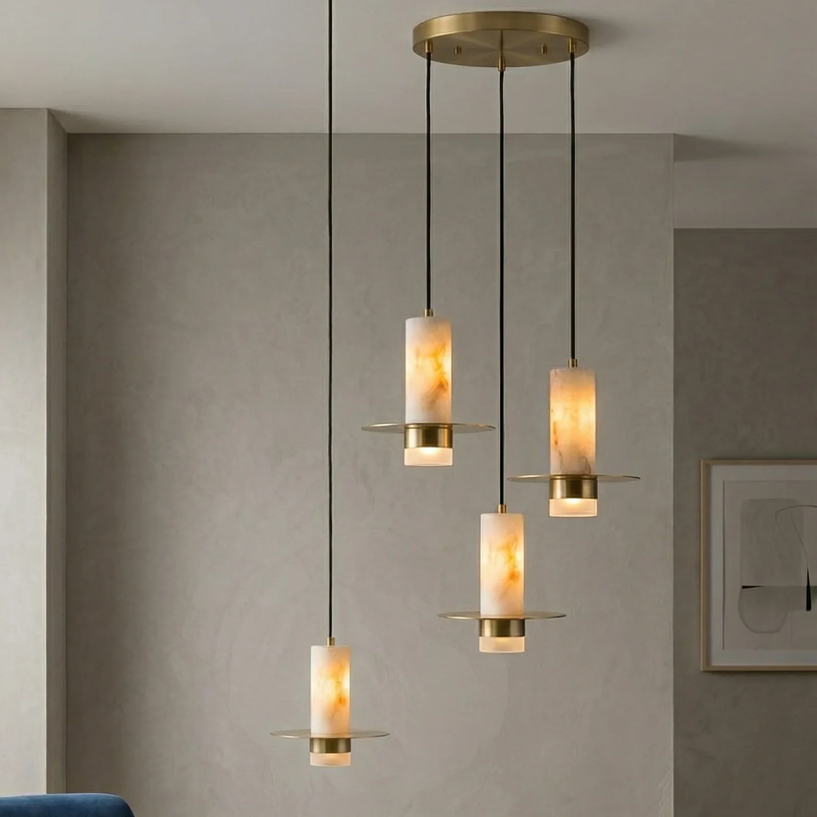 Faux Alabaster Pendant Light Series detail