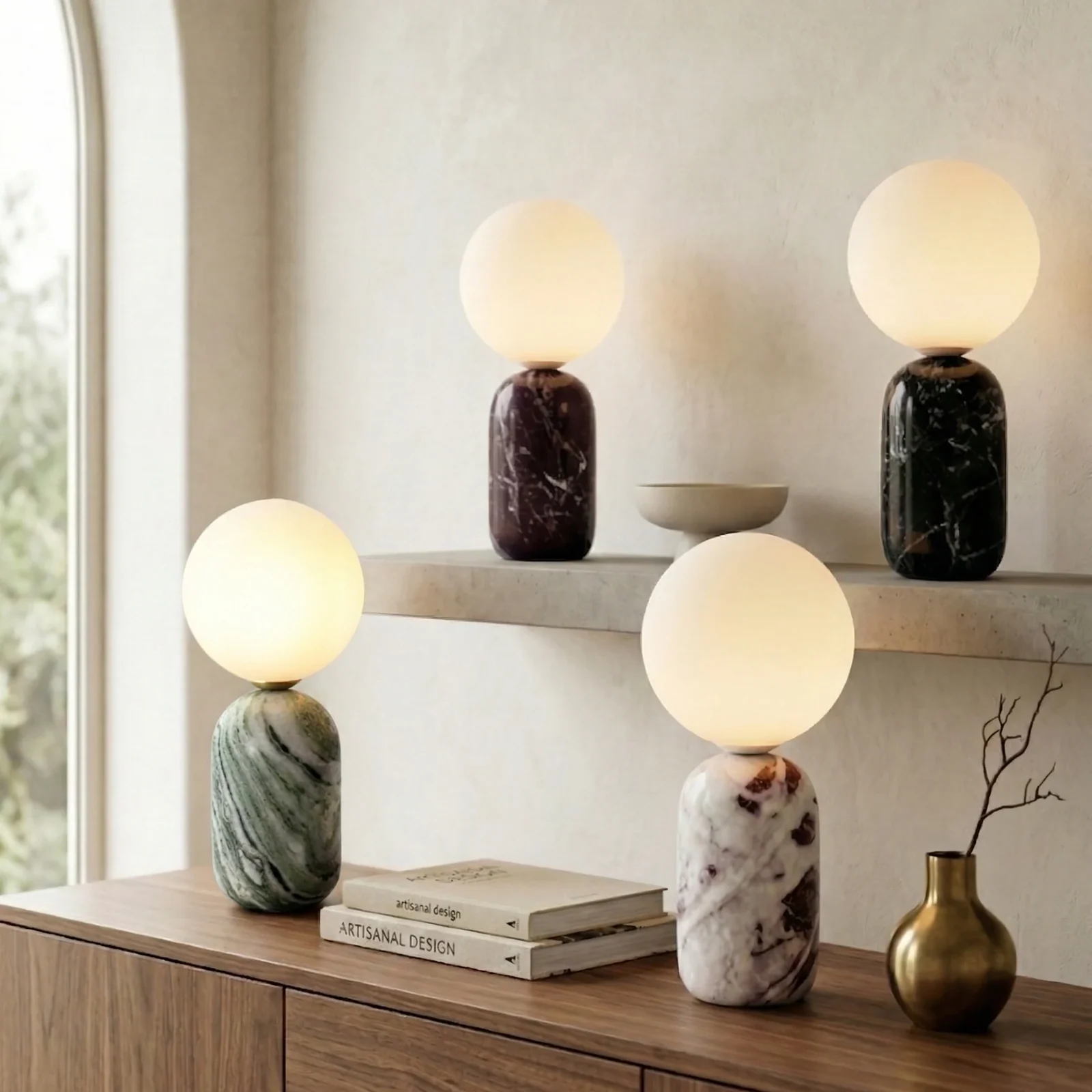 Glass Globe Table Lamp detail