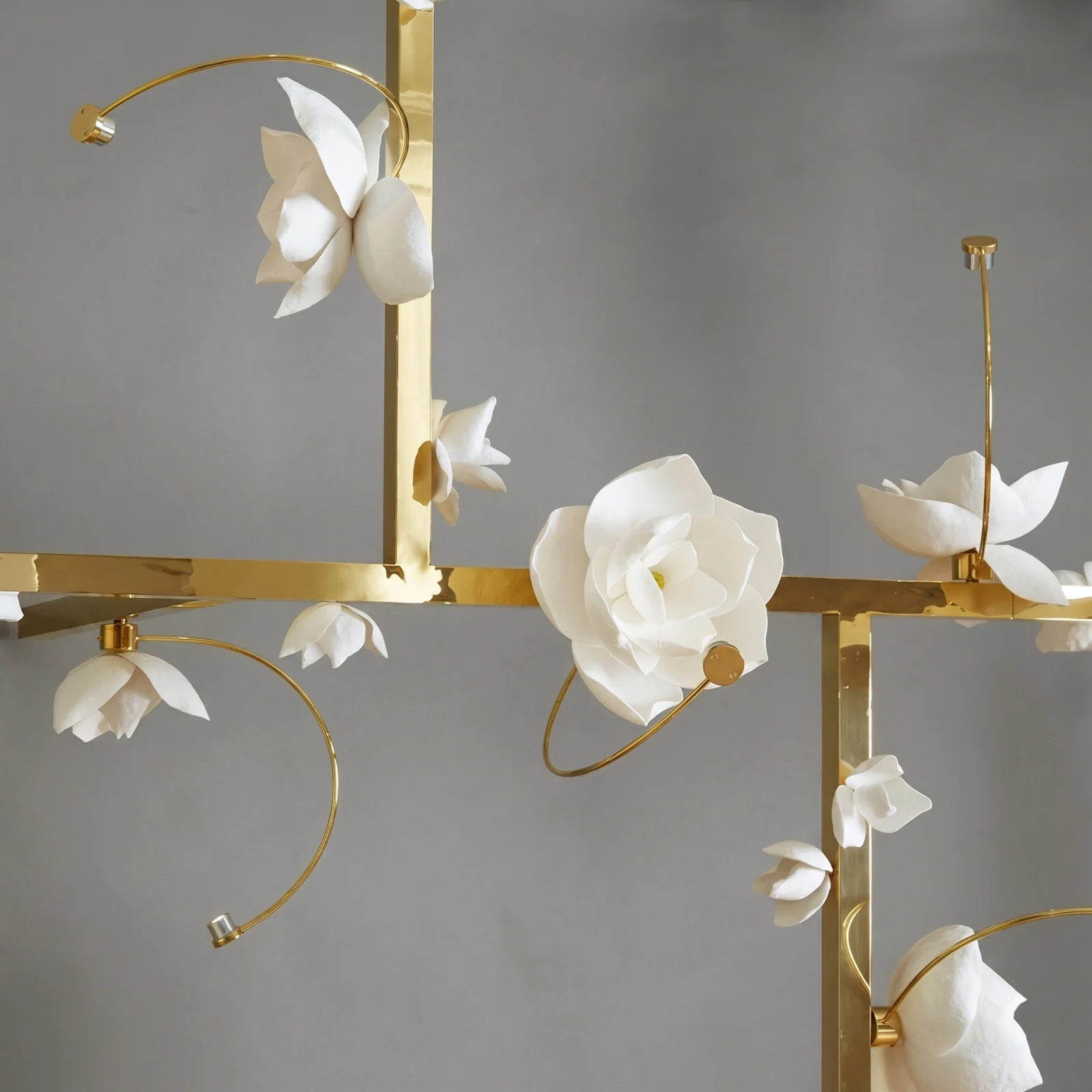Bespoke Floral Linear Chandelier for Dining Room project view