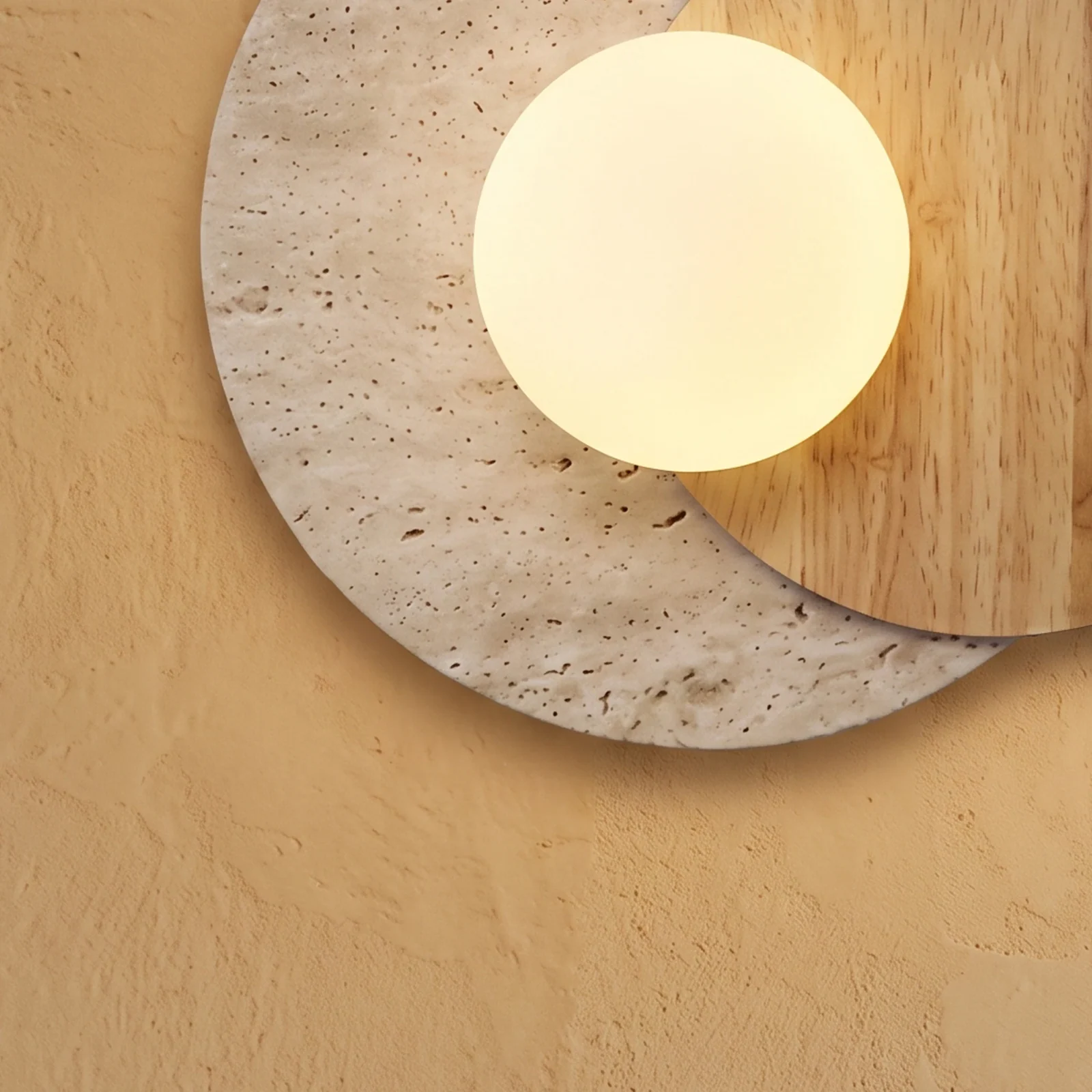 round-travertine-stone-wall-lamp detail