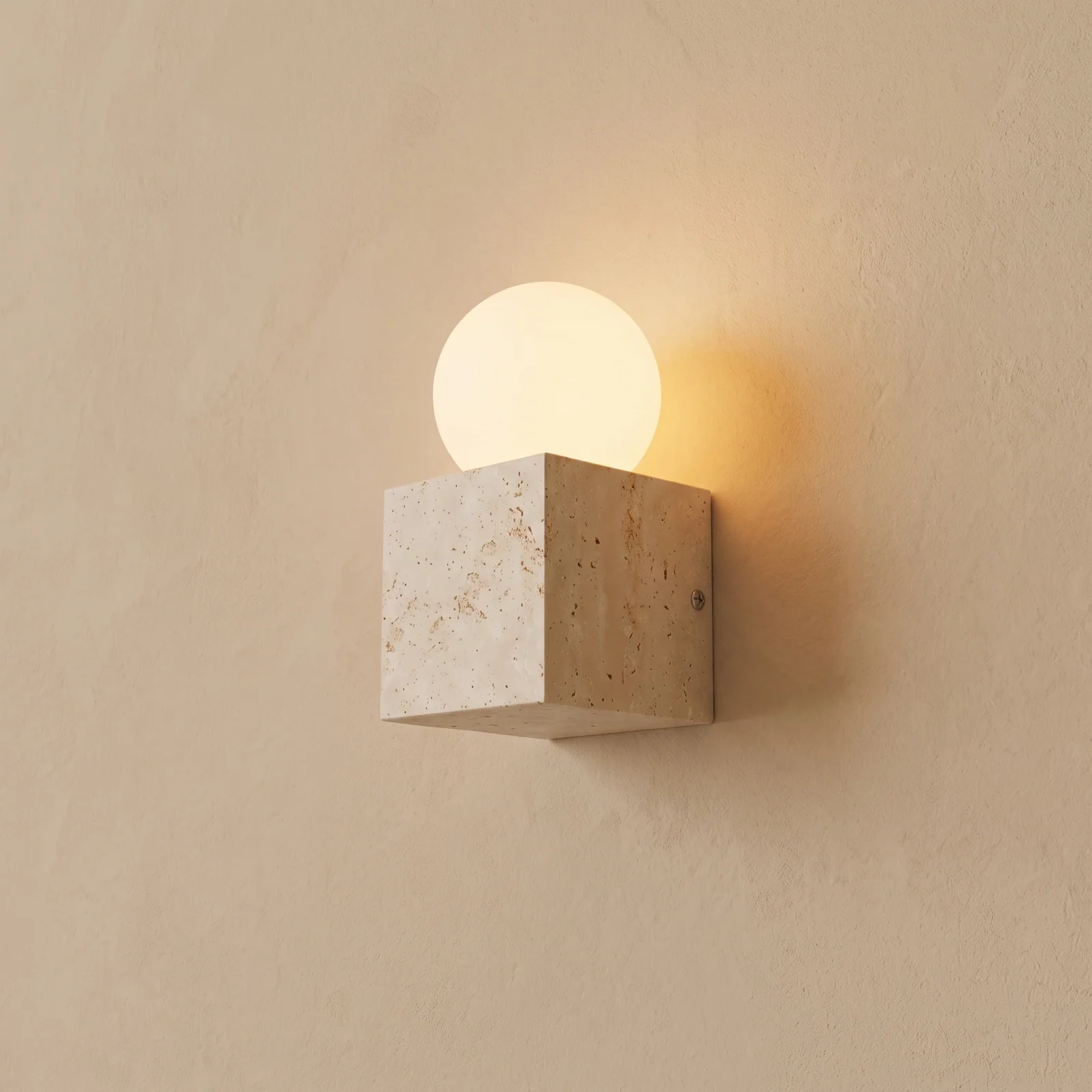 square-travertine-led-wall-lamp