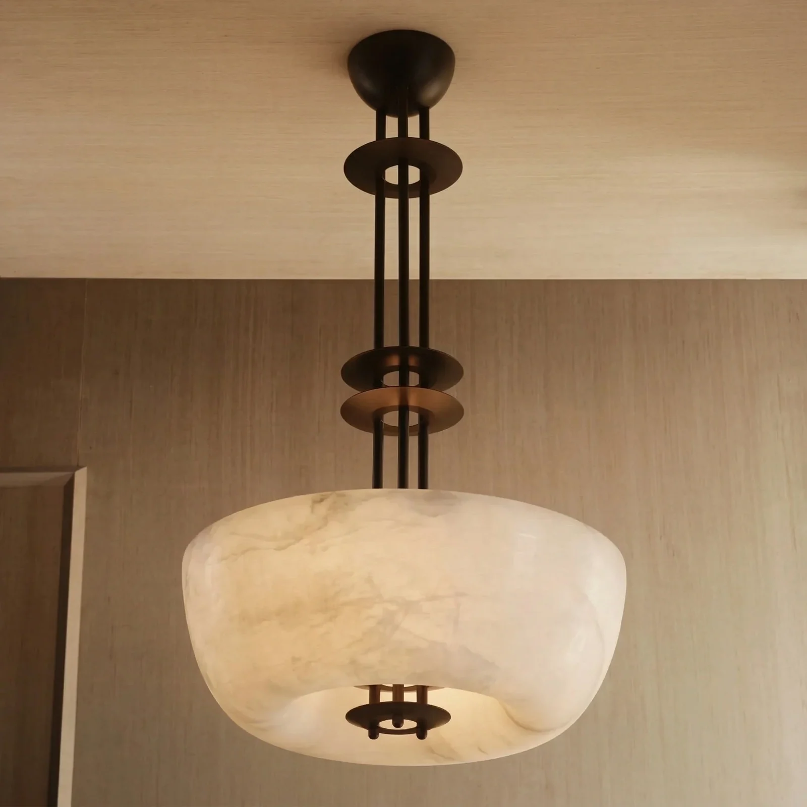 Alabaster Bowl Pendant Light detail