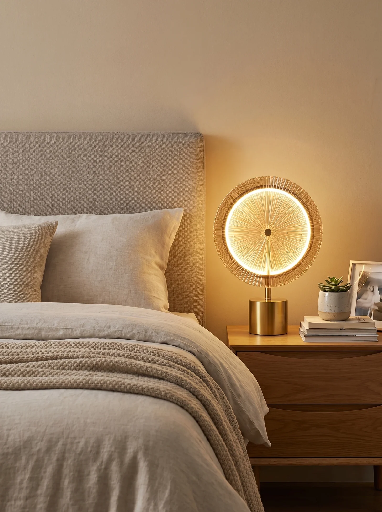 Pleated Ring Accent Table Lamp detail