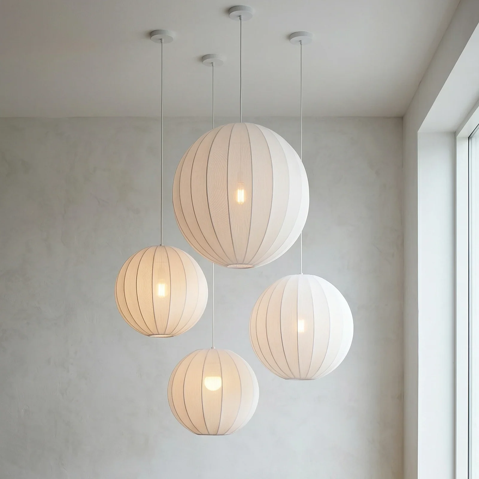 Fabric Globe Pendant Light